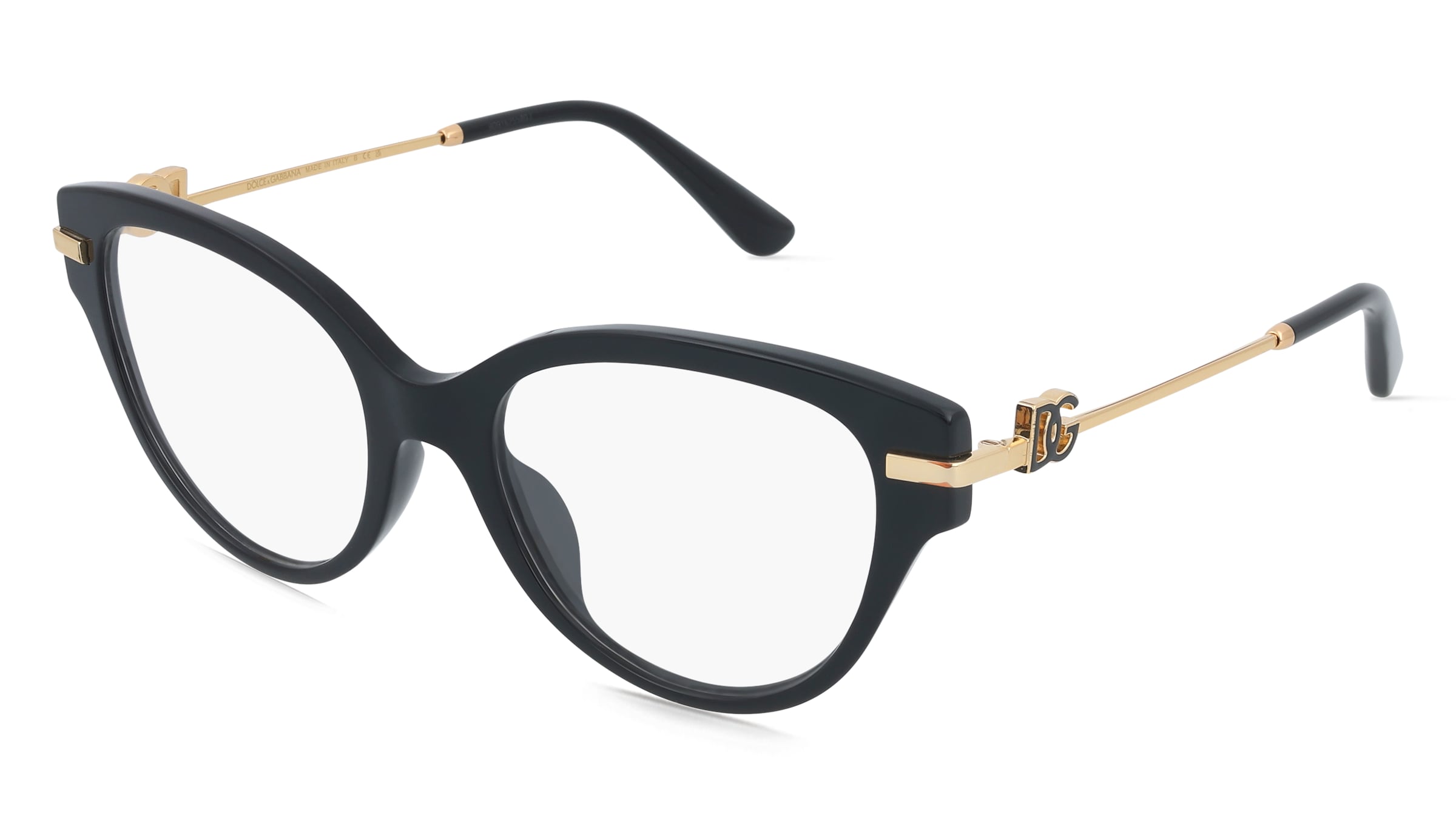 Dolce&amp;Gabbana DG3438 Damen-Brille inkl. Gläser Vollrand Butterfly Acetat-Gestell 53/19/145, Schwarz