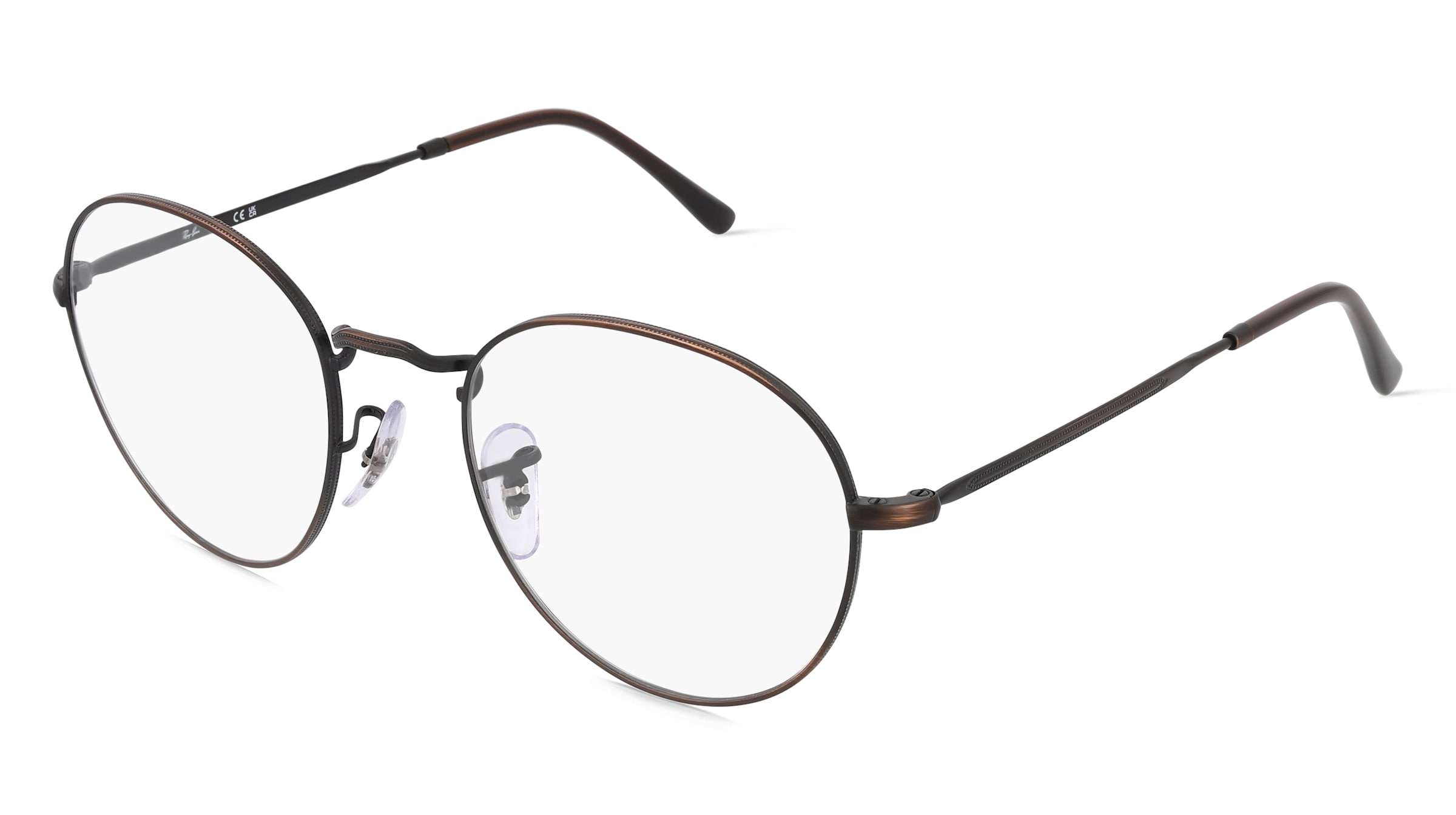 Ray-Ban RX3582V Unisex-Brille inkl. Gläser Vollrand Panto Metall-Gestell 51/20/140, Braun