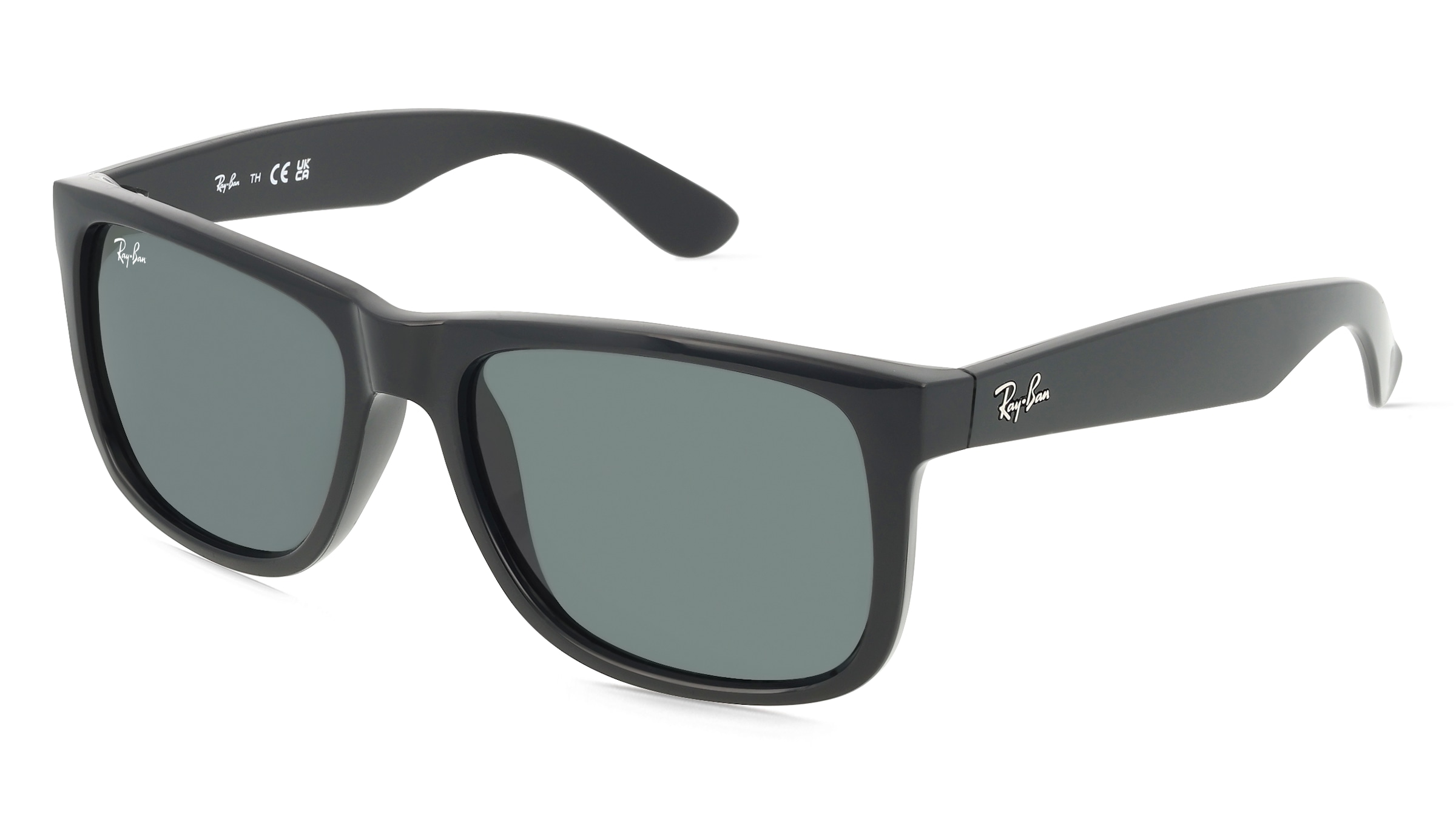 Ray-Ban RB 4165 JUSTIN Herren-Sonnenbrille Vollrand Quadratisch Kunststoff-Gestell, Schwarz