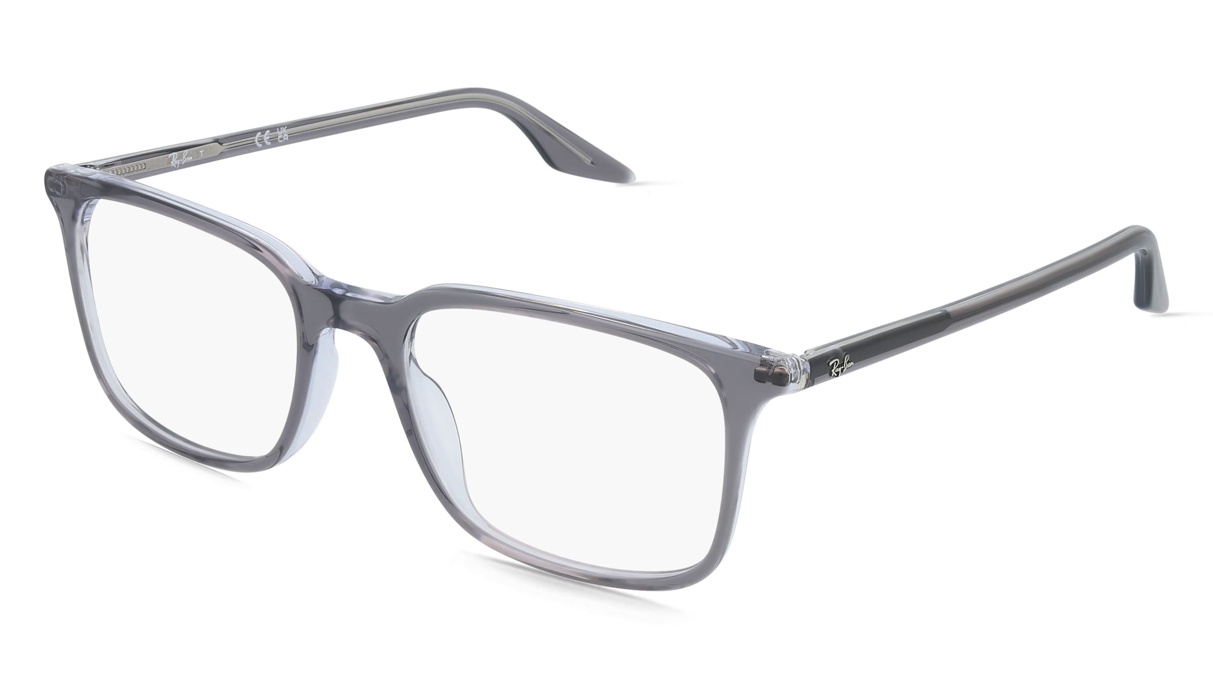 Ray-Ban RX5421 Unisex-Brille inkl. Gläser Vollrand Eckig Acetat-Gestell 53/19/145, Grau