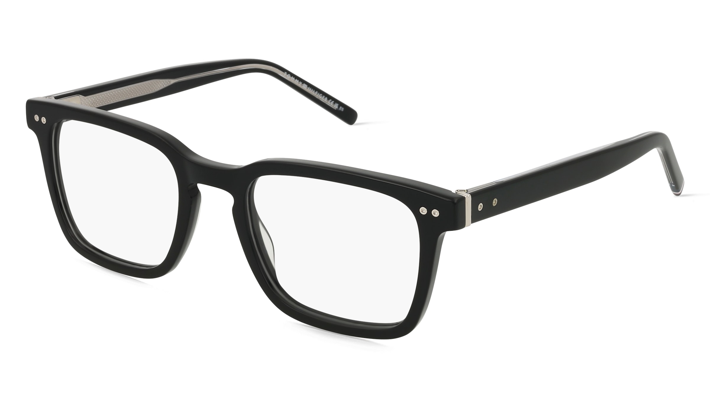 Tommy Hilfiger Eyewear TH 2034 Herren-Brille inkl. Gläser Vollrand Quadratisch Acetat-Gestell 52/21/150, Schwarz