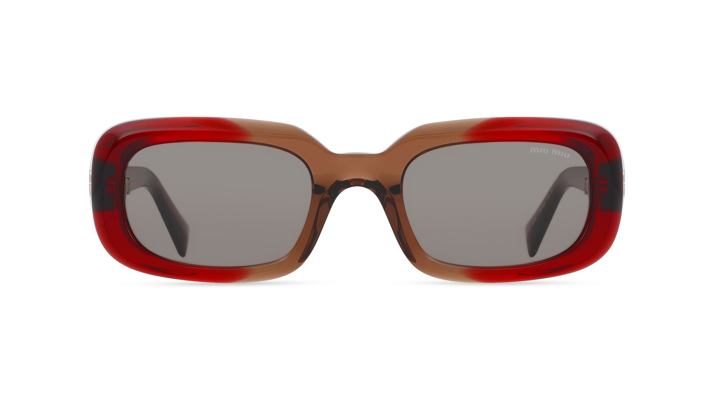 Miu Miu MU B13S Damen-Sonnenbrille Vollrand Eckig Acetat-Gestell, Rot