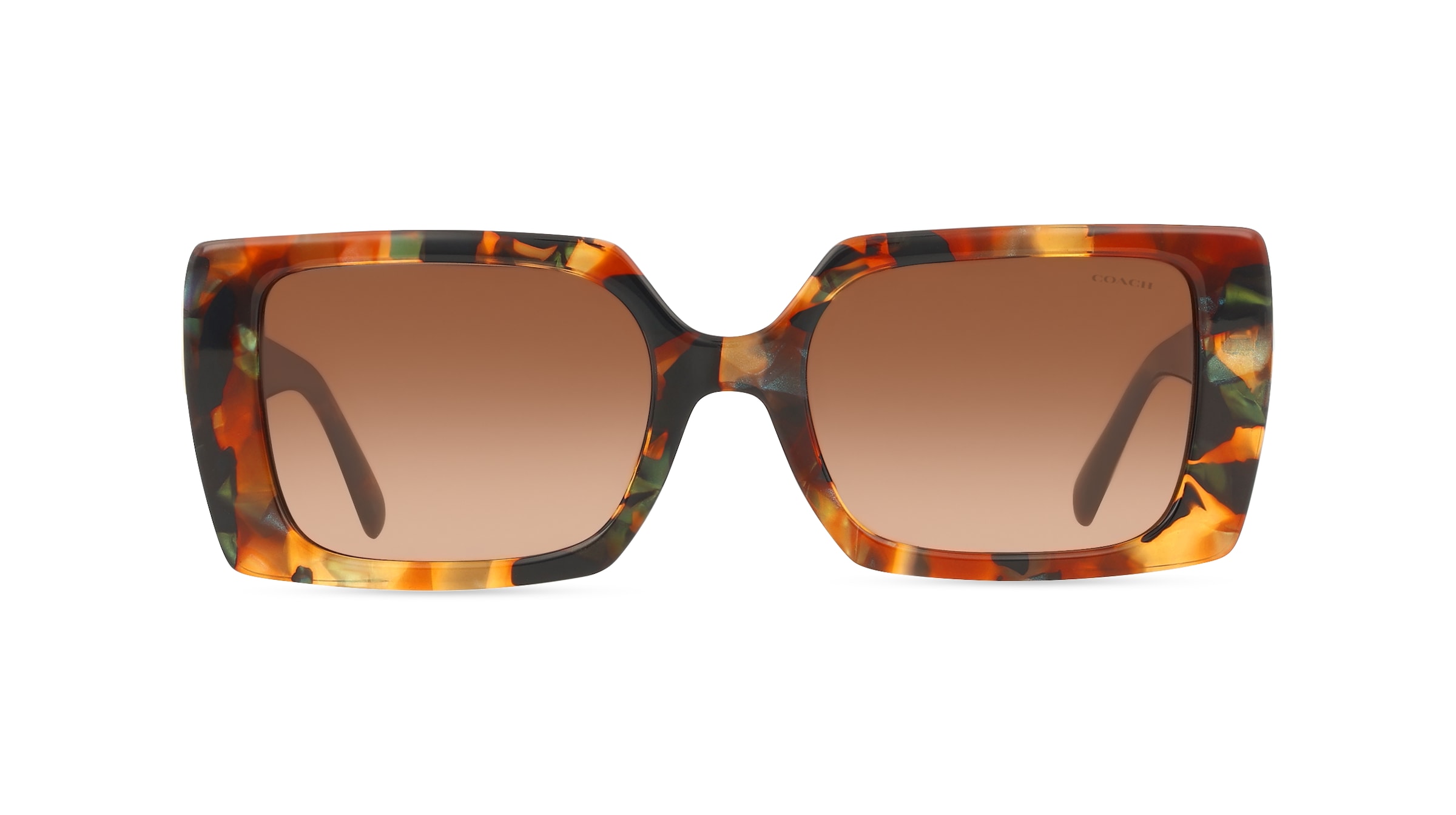 Coach HC8409U Damen-Sonnenbrille Vollrand Eckig Acetat-Gestell, braun