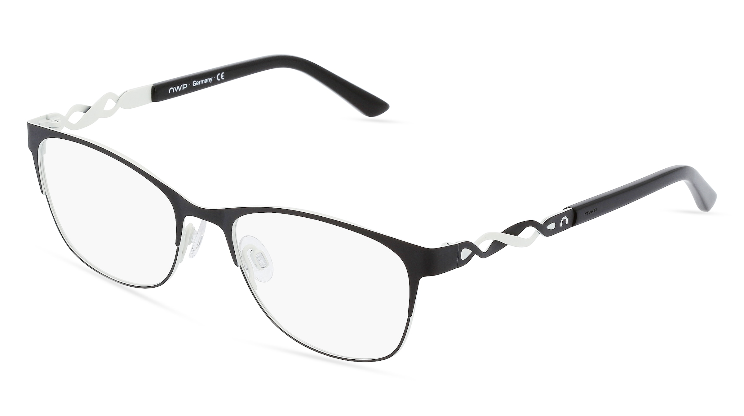 OWP 1402 Unisex-Brille inkl. Gläser Vollrand Quadratisch Metall-Gestell 53/18/140, Schwarz