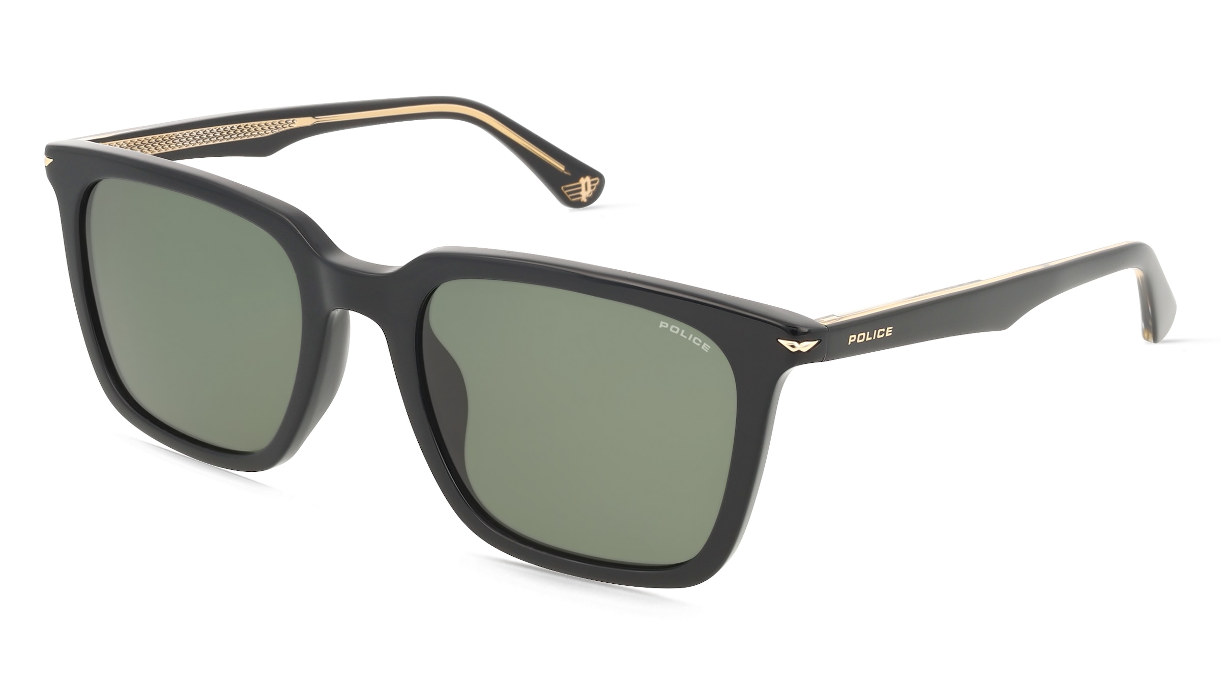 Police SPLL80 Herren-Sonnenbrille Vollrand Quadratisch Acetat-Gestell, Grün