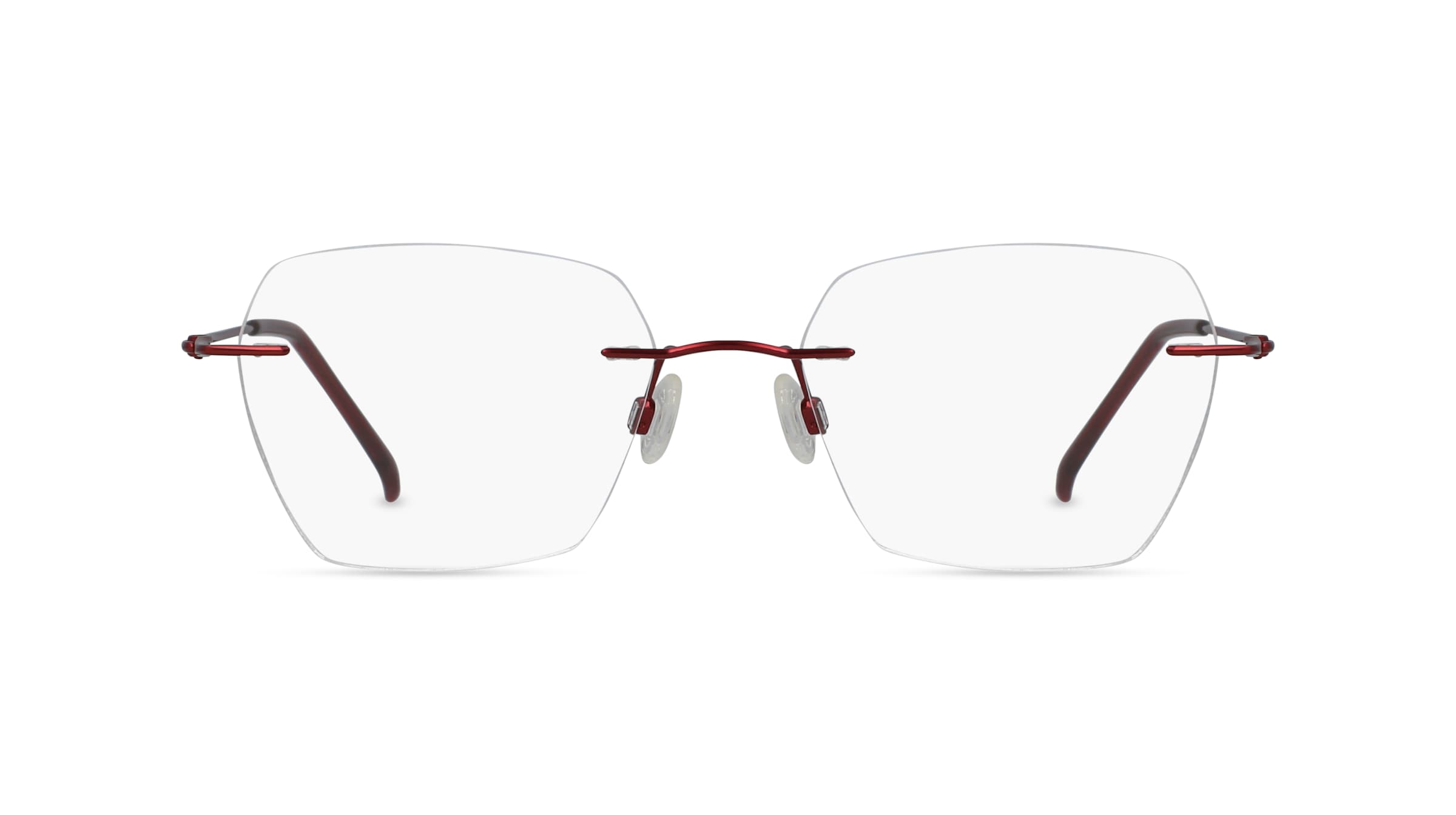 Fielmann BD 465 CL Damen-Brille inkl. Gläser Randlos Eckig Edelstahl-Gestell 52mm/18mm/135mm, rot