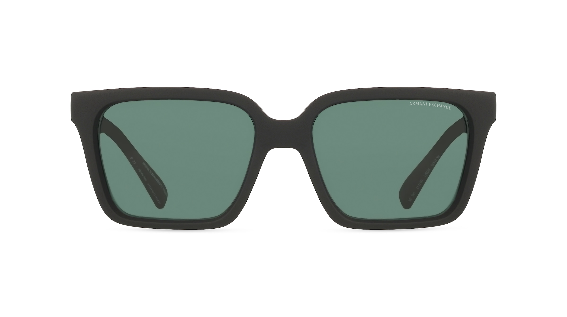 Armani Exchange AX4147S Herren-Sonnenbrille Vollrand Quadratisch Kunststoff-Gestell, schwarz