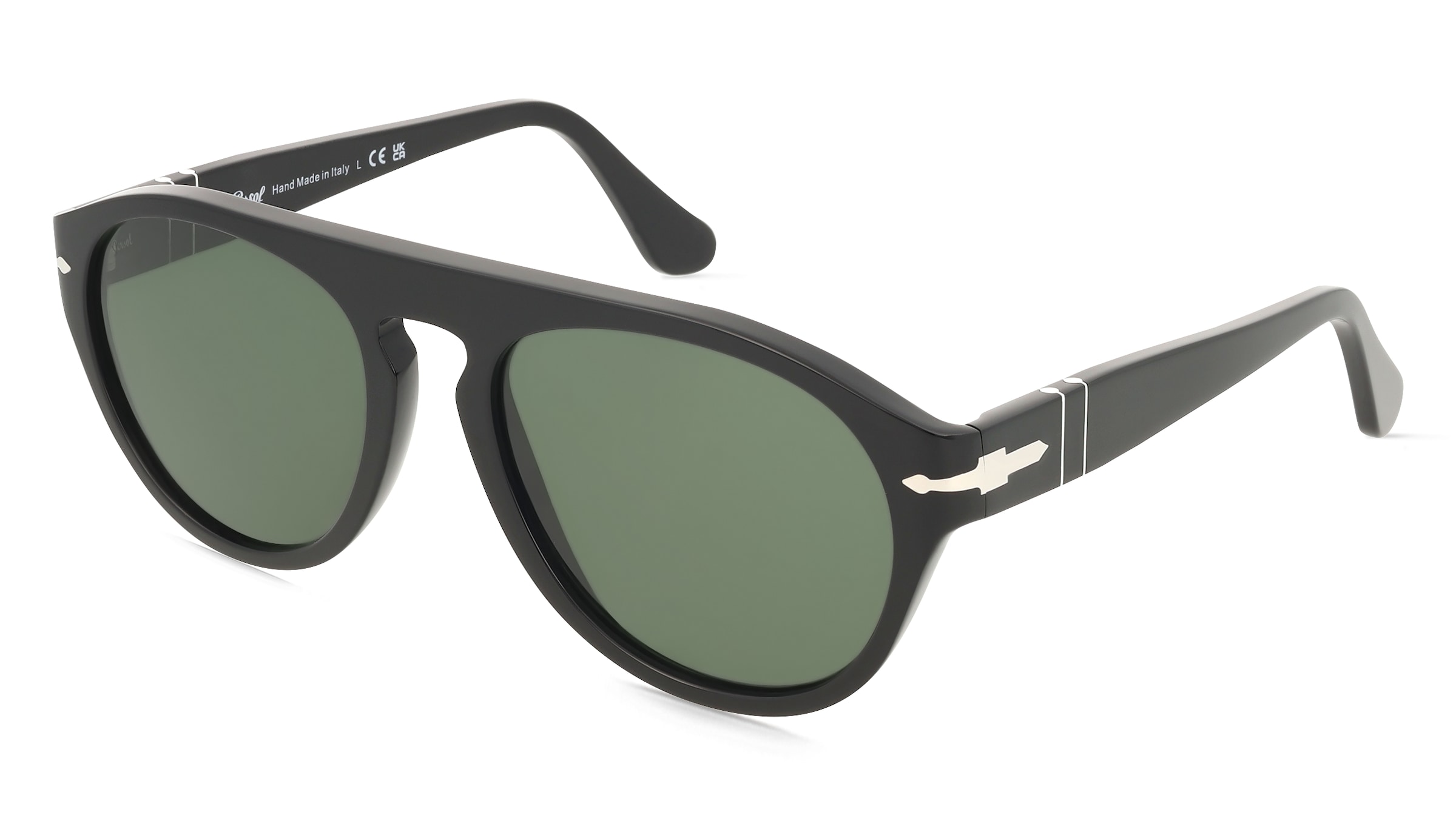 Persol PO3370S Unisex-Sonnenbrille Vollrand Pilot Acetat-Gestell, Schwarz