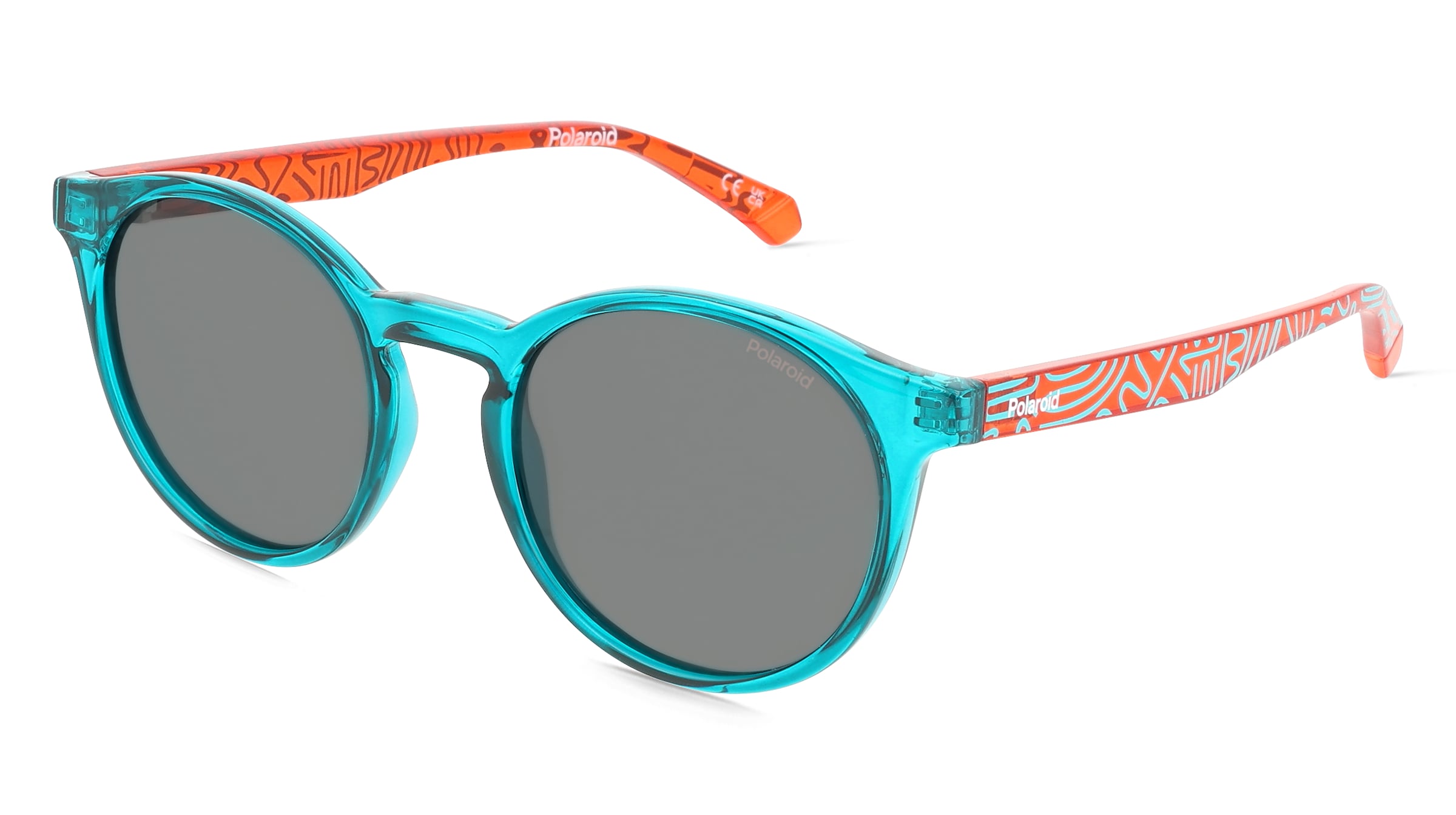 Polaroid 207385 Kinder-Sonnenbrille Vollrand Panto Kunststoff-Gestell, Blau