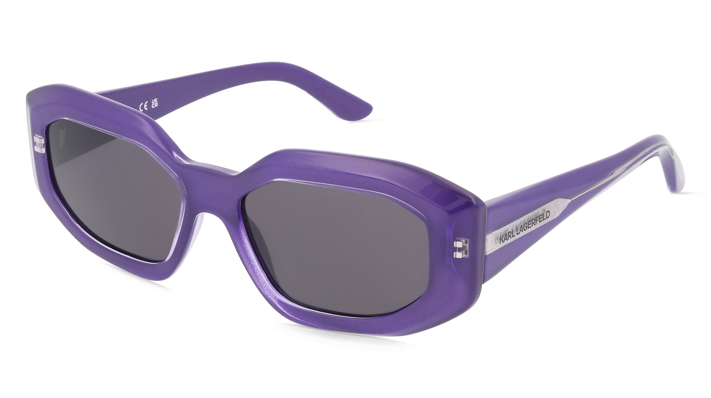 Karl Lagerfeld KL6167S Damen-Sonnenbrille Vollrand Quadratisch Kunststoff-Gestell, Lila