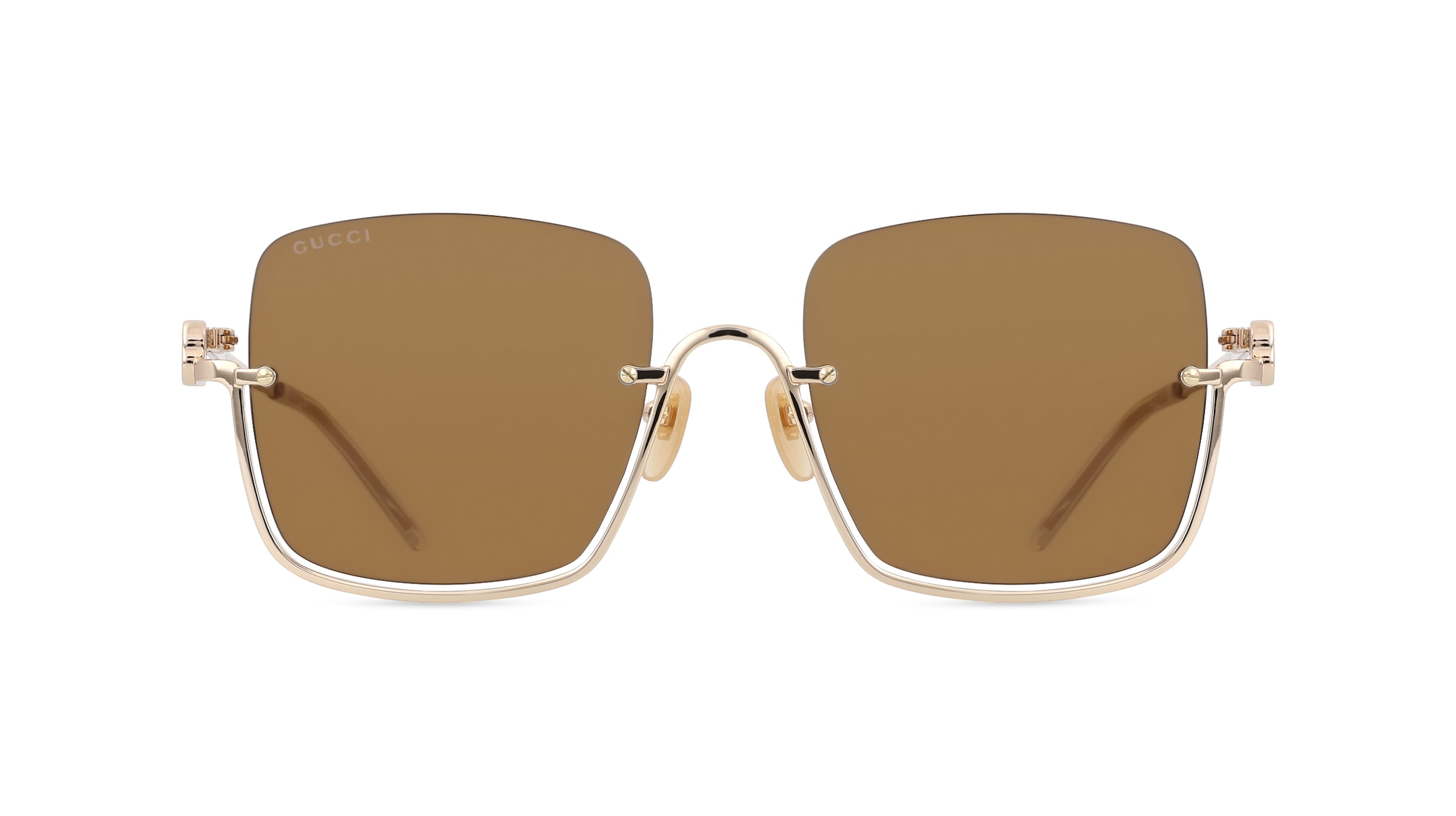 Gucci GG1279S Damen-Sonnenbrille Vollrand Eckig Metall-Gestell, Gold