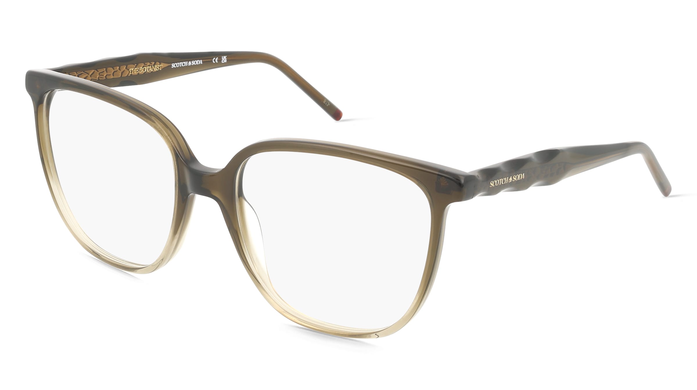 Scotch &amp; Soda 3041 Damen-Brille inkl. Gläser Vollrand Butterfly Acetat-Gestell 56/18/140, Braun