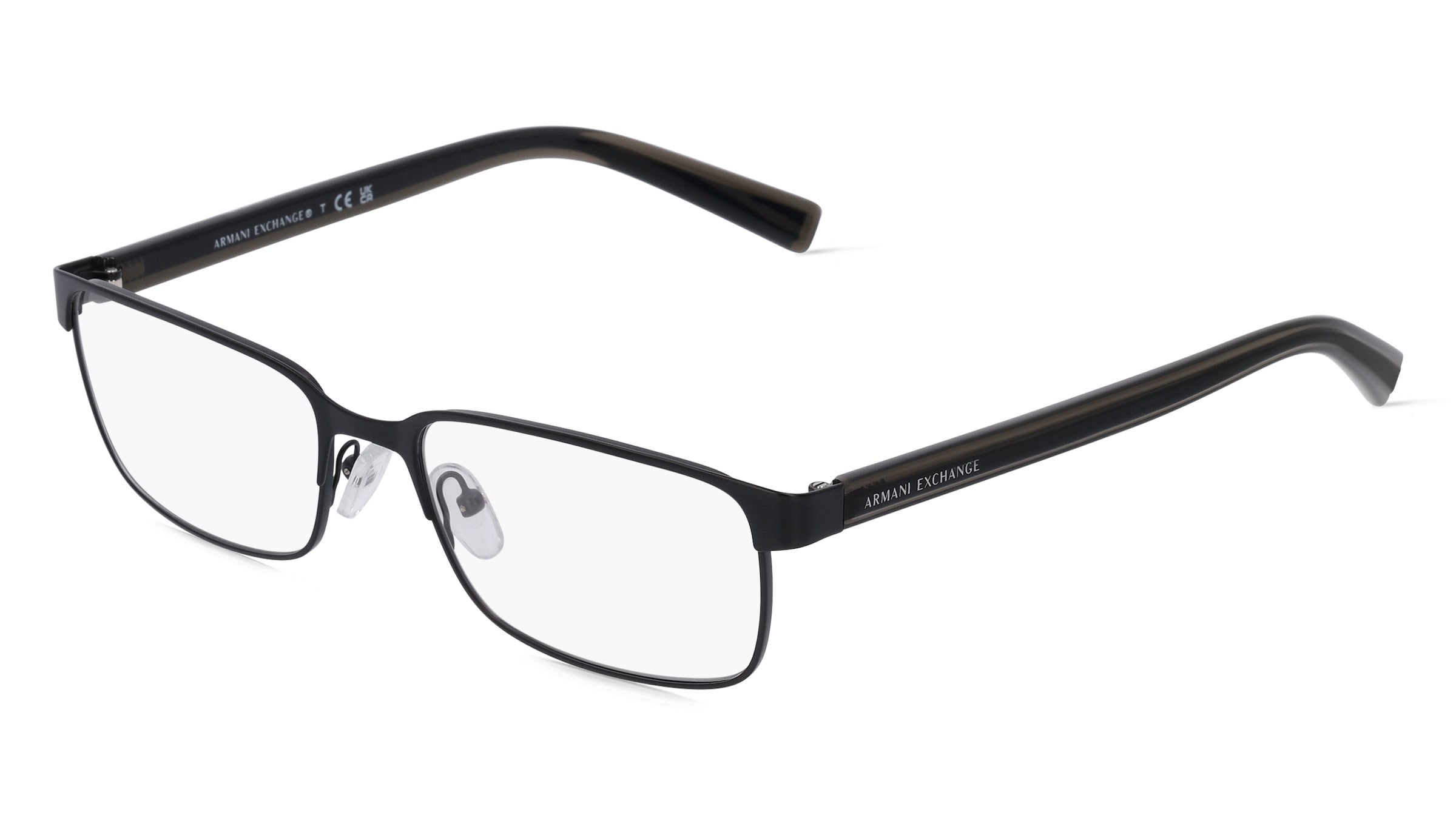 Armani Exchange AX1042 Herren-Brille inkl. Gläser Vollrand Quadratisch Metall-Gestell 56/18/140, Schwarz