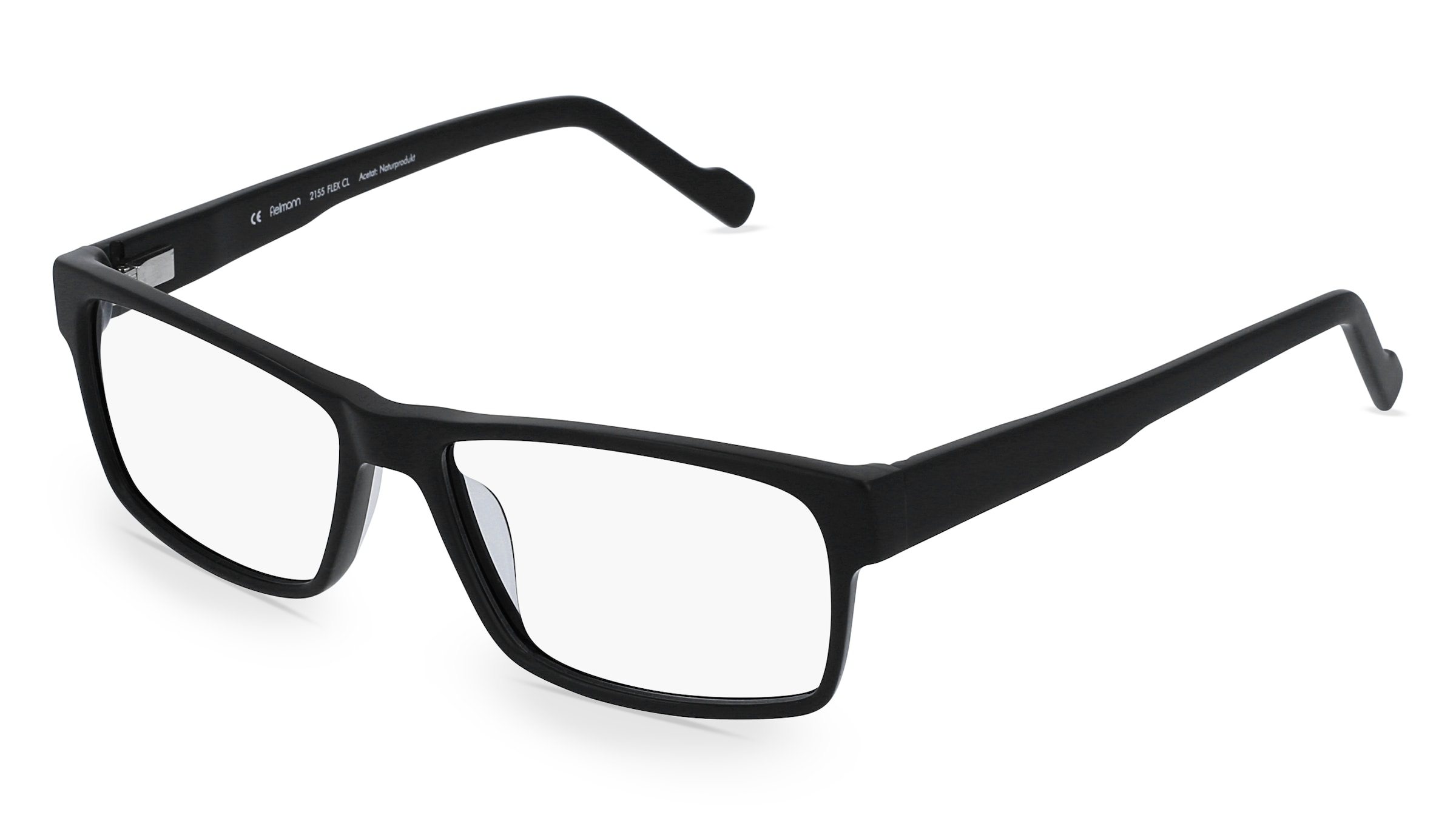 Fielmann 2155 FLEX CL Herren-Brille inkl. Gläser Vollrand Quadratisch Acetat-Gestell 54/16/140, Schwarz