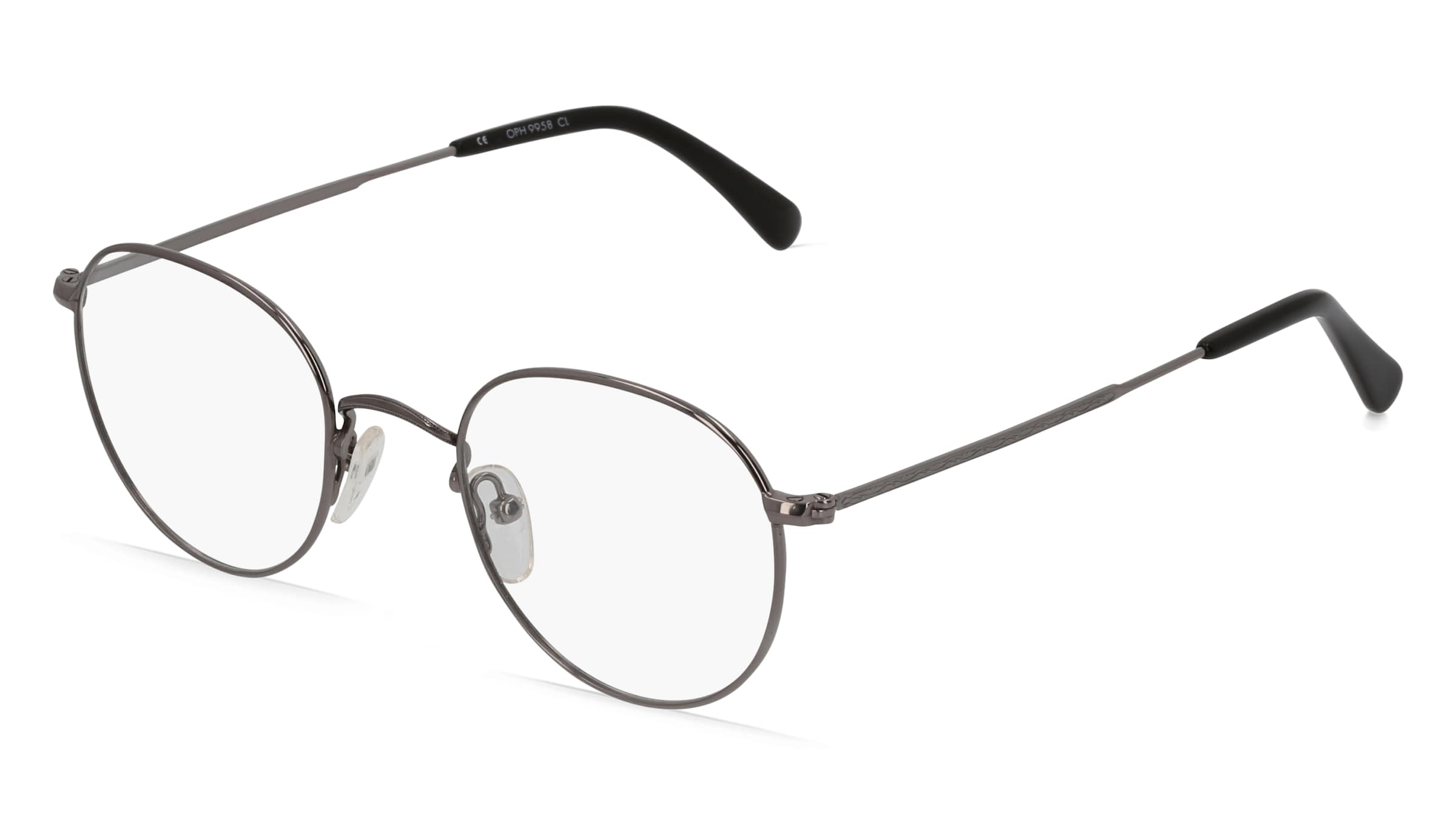 Fielmann OPH 9958 CL Unisex-Brille inkl. Gläser Vollrand Panto Metall-Gestell 47/21/145, Grau