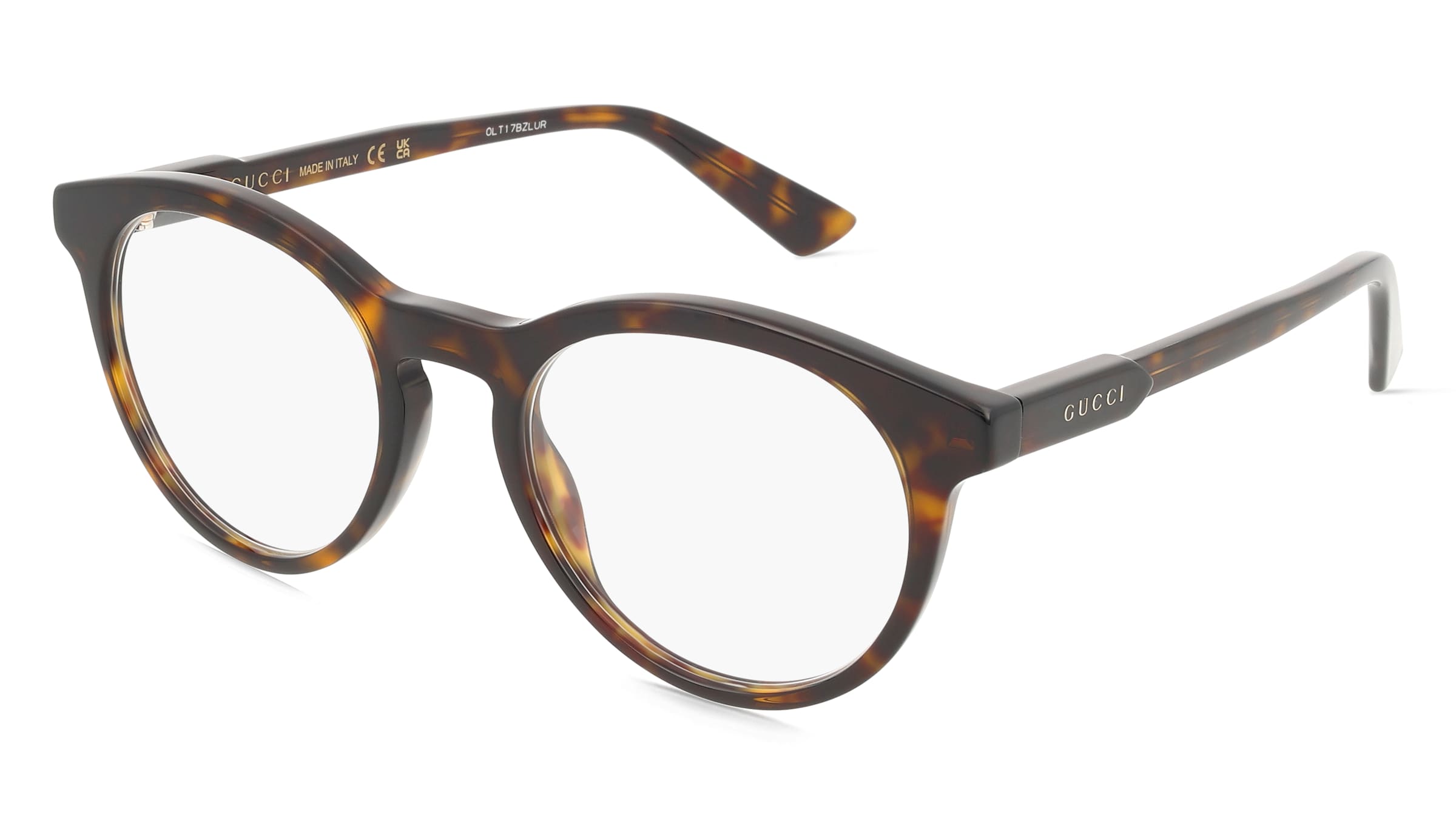 Gucci GG1822O Unisex-Brille inkl. Gläser Vollrand Rund Acetat-Gestell 50/20/145, Havanna