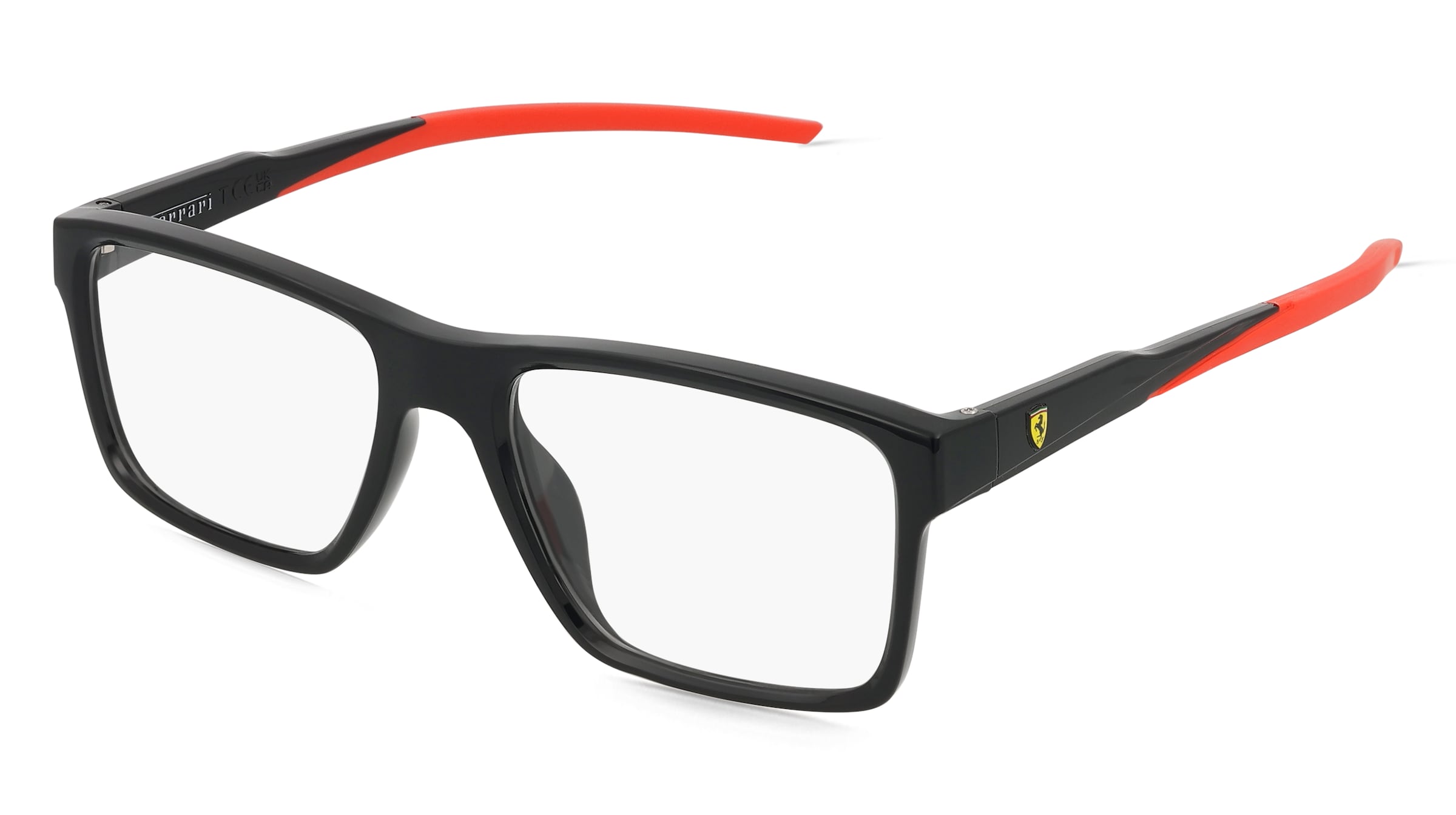 Scuderia Ferrari 0FZ8007U Herren-Brille inkl. Gläser Vollrand Quadratisch Acetat-Gestell 54/18/145, Schwarz