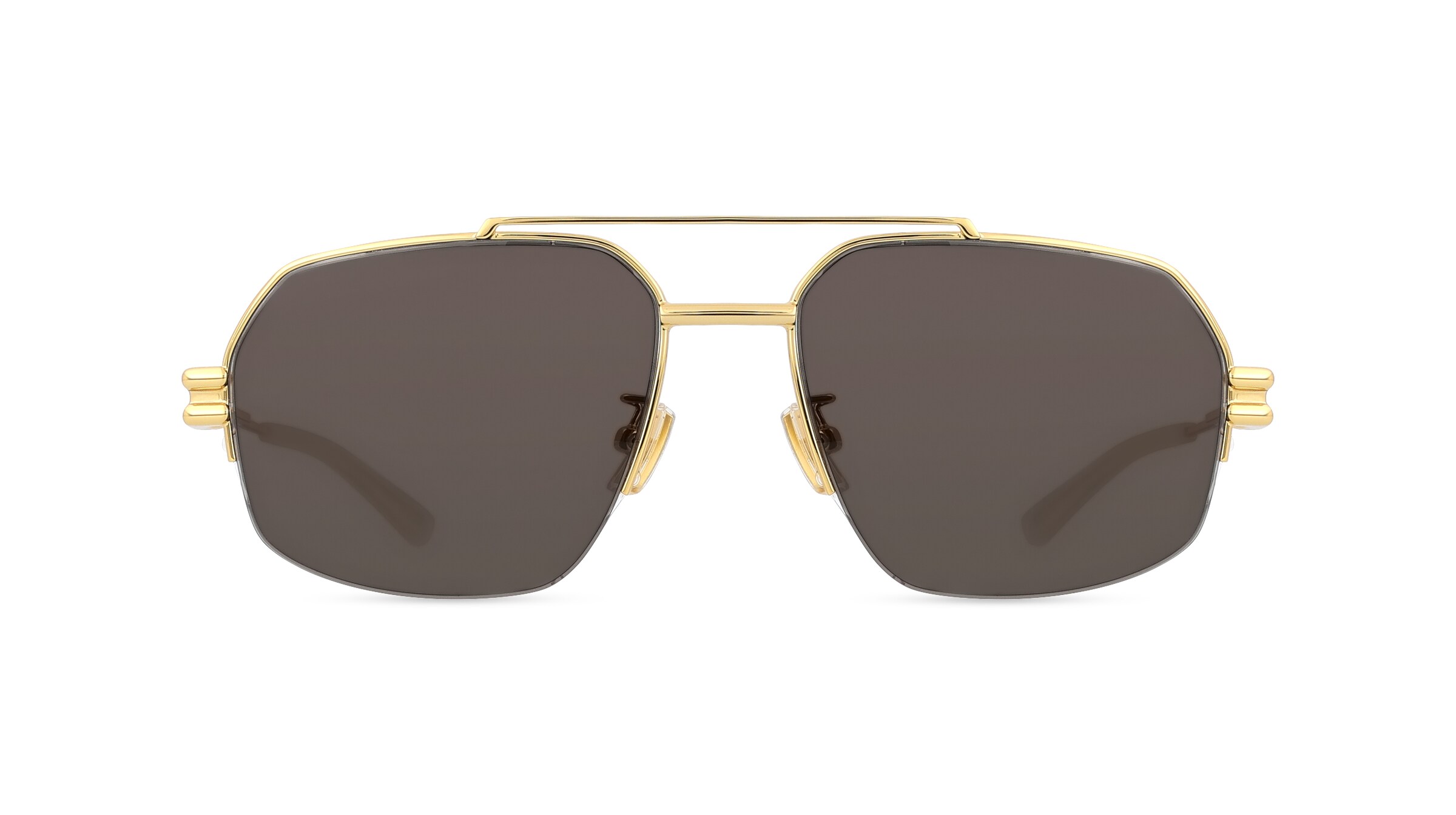 Bottega Veneta BV1127S Unisex-Sonnenbrille Vollrand Eckig Metall-Gestell, gold