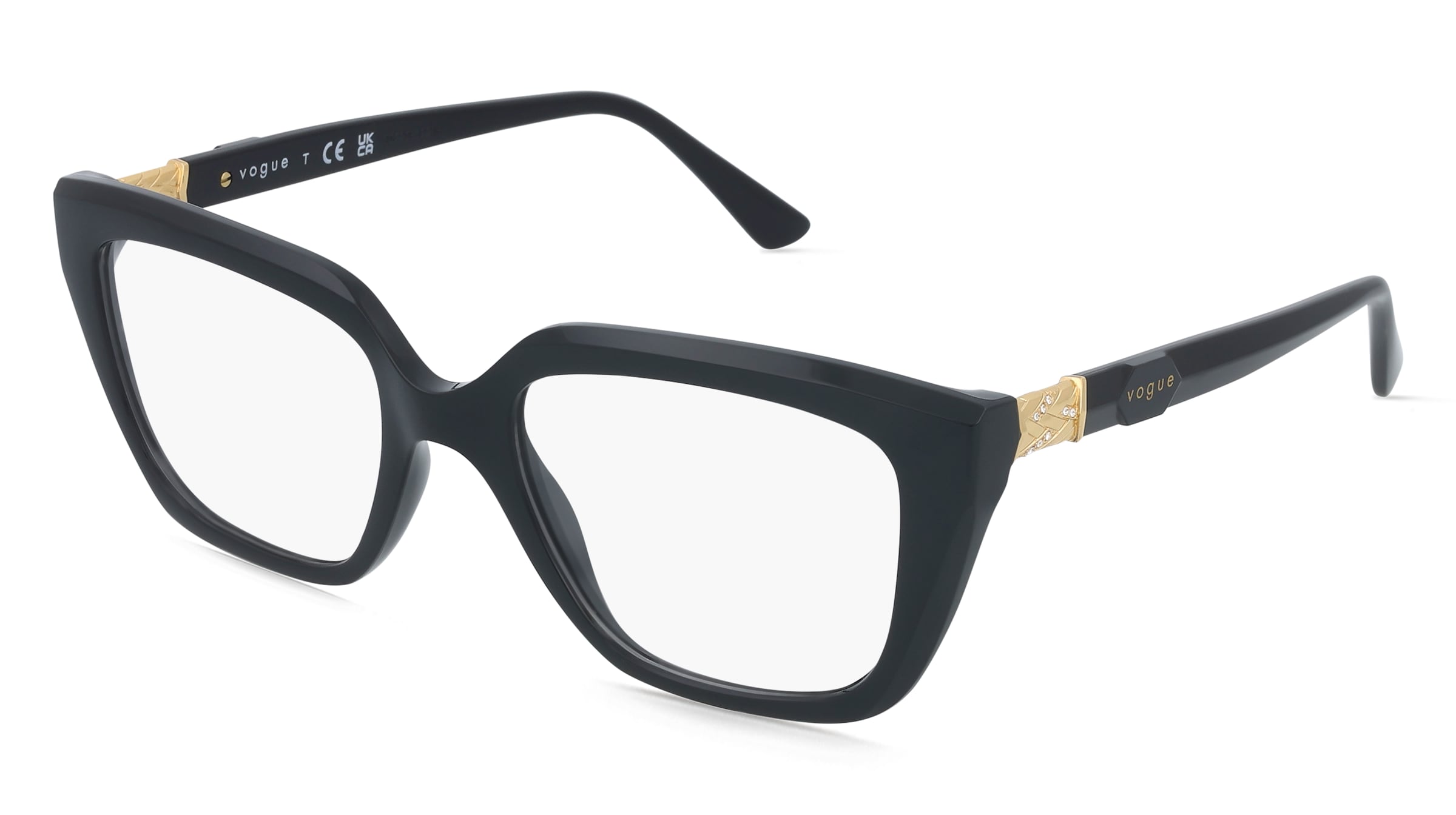 Vogue VO5477B Damen-Brille inkl. Gläser Vollrand Eckig Kunststoff-Gestell 52/18/140, Schwarz