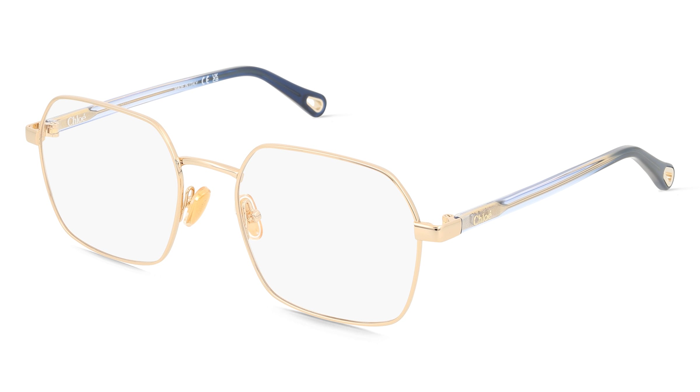 Chloé CH0268O Unisex-Brille inkl. Gläser Vollrand Quadratisch Metall-Gestell 54/19/140, Gold