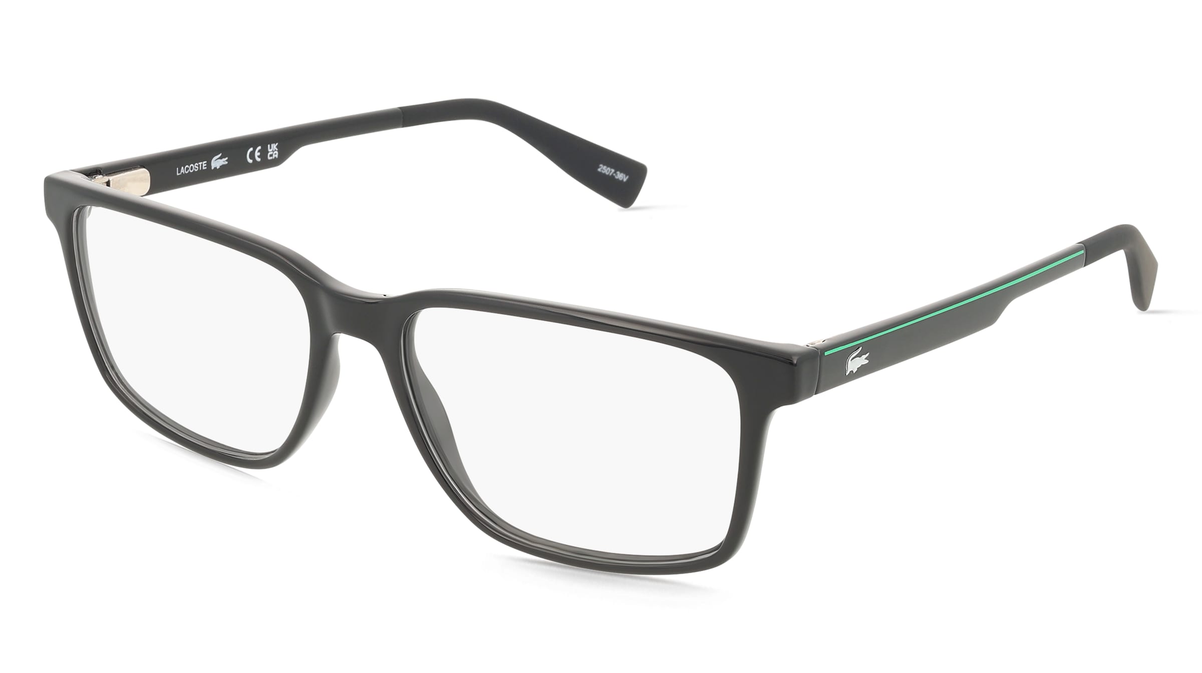 Lacoste L4005 Herren-Brille inkl. Gläser Vollrand Eckig Kunststoff-Gestell 56/16/145, Schwarz