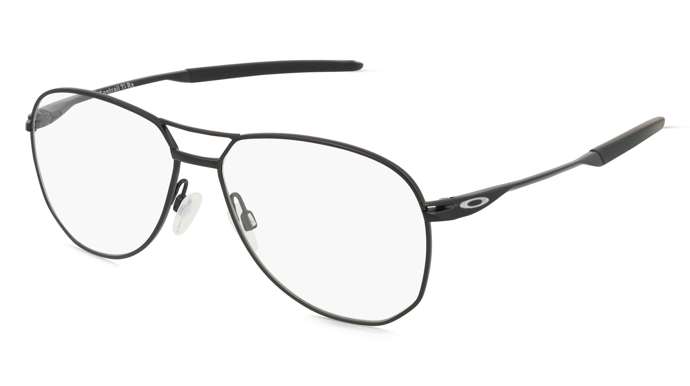 Oakley OX5077 CONTRAIL TI RX Herren-Brille inkl. Gläser Vollrand Rund Titan-Gestell 55/14/144, Schwarz