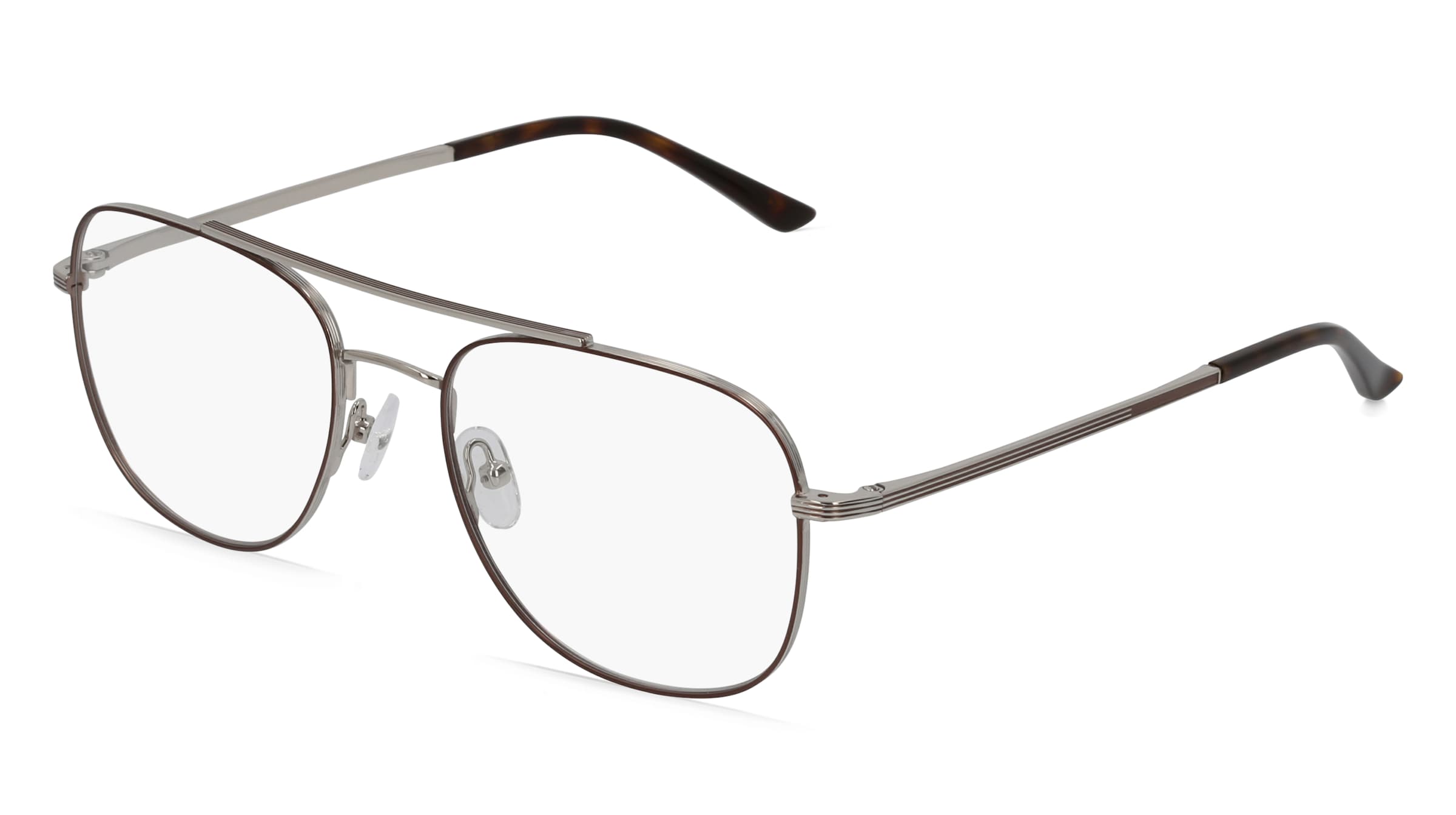 Fielmann BE 017 CL Herren-Brille inkl. Gläser Vollrand Pilot Edelstahl-Gestell 54/18/140, Silber