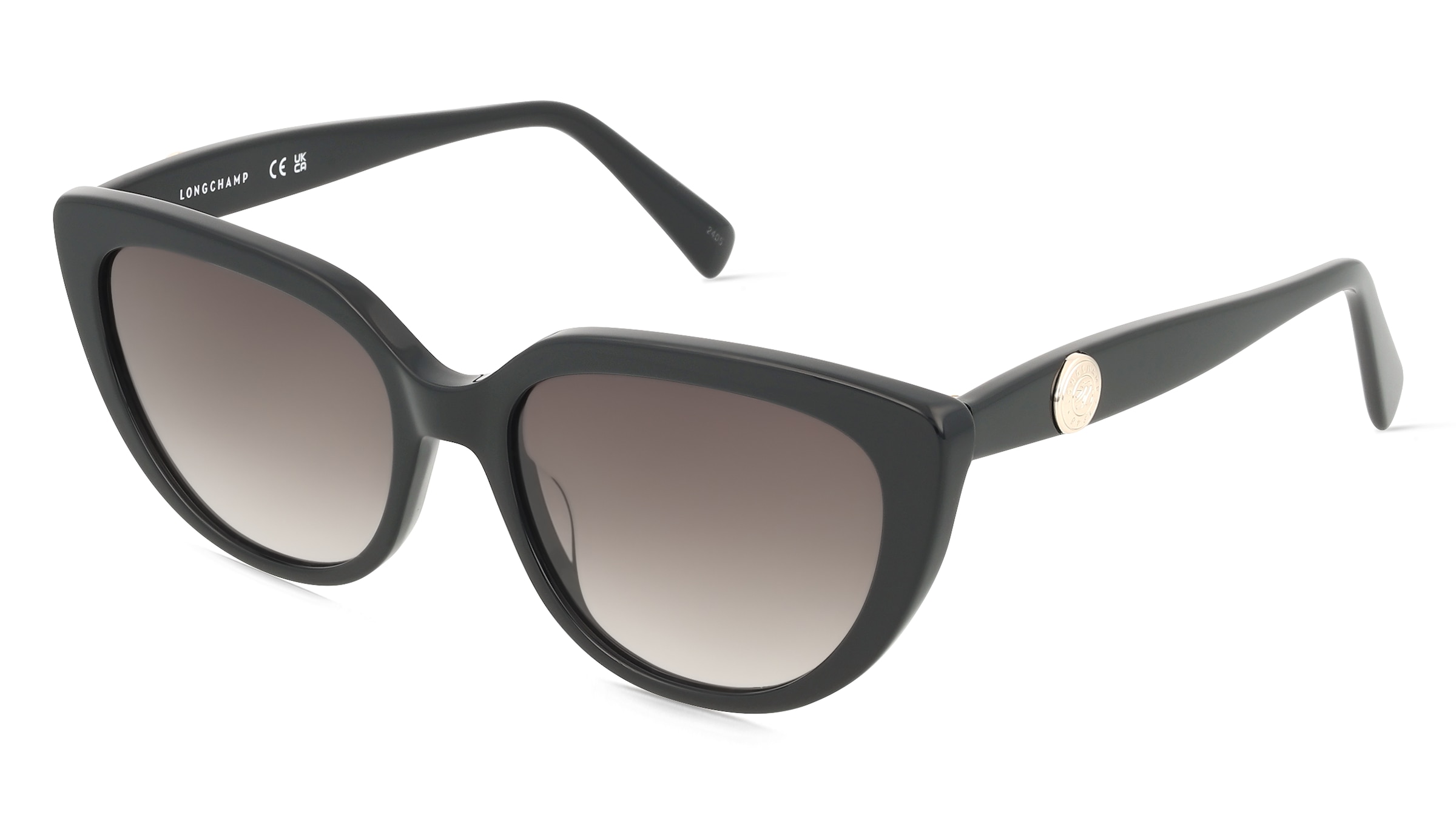 Longchamp LO766S Damen-Sonnenbrille Vollrand Cat Eye Acetat-Gestell, Schwarz