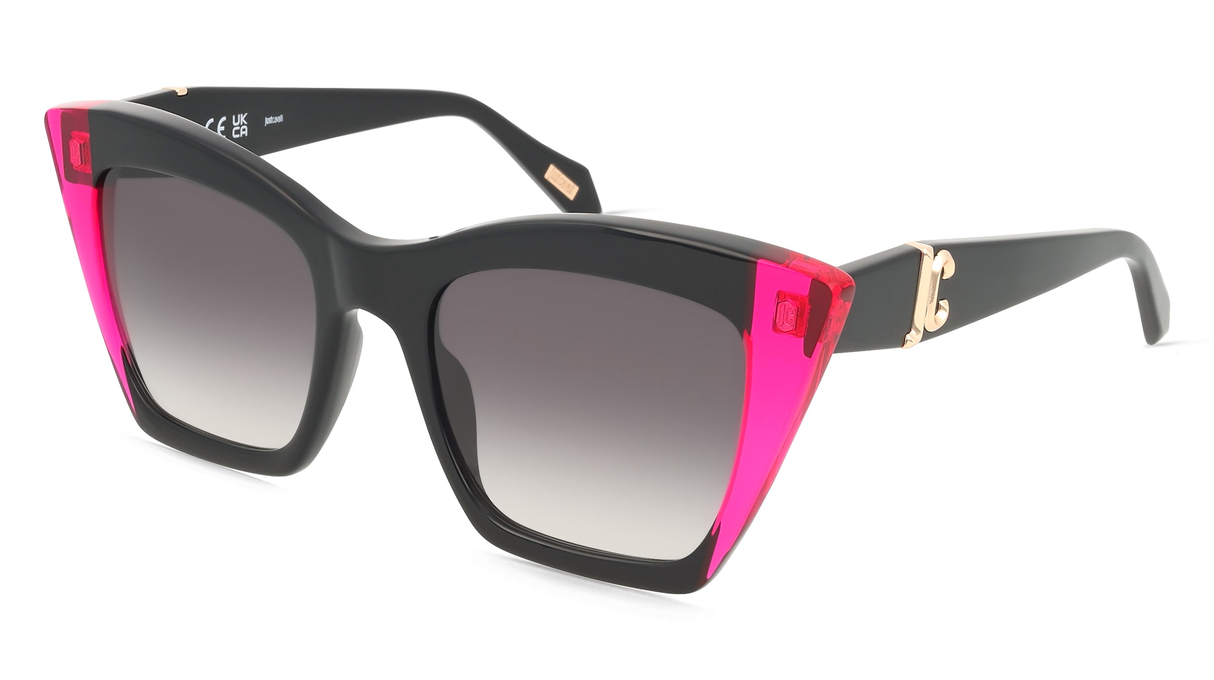 Just Cavalli SJC106V Unisex-Sonnenbrille Vollrand Quadratisch Acetat-Gestell, Schwarz