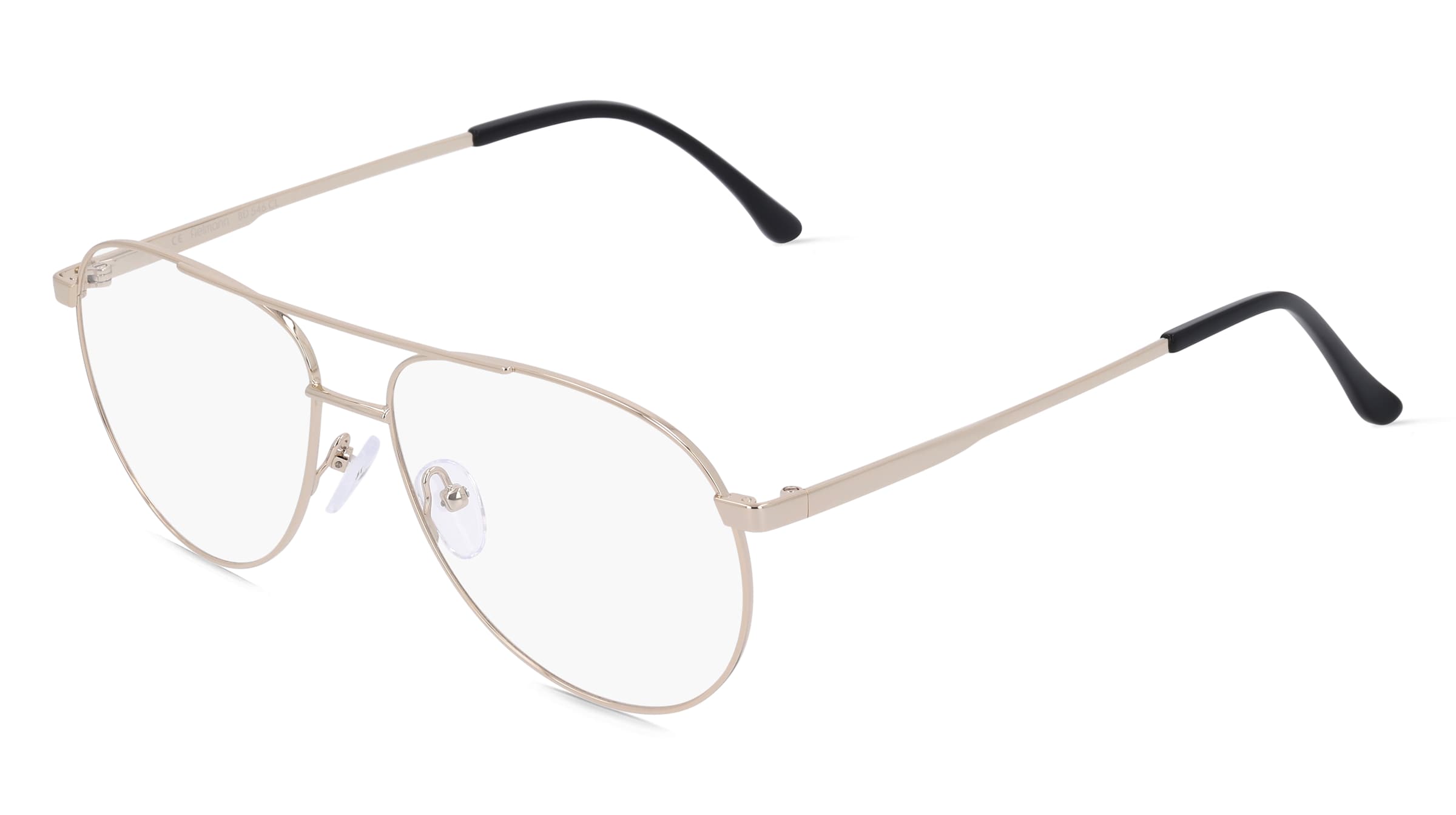 Fielmann BD 546 CL Herren-Brille inkl. Gläser Vollrand Pilot Edelstahl-Gestell 56mm/15mm/145mm, gold