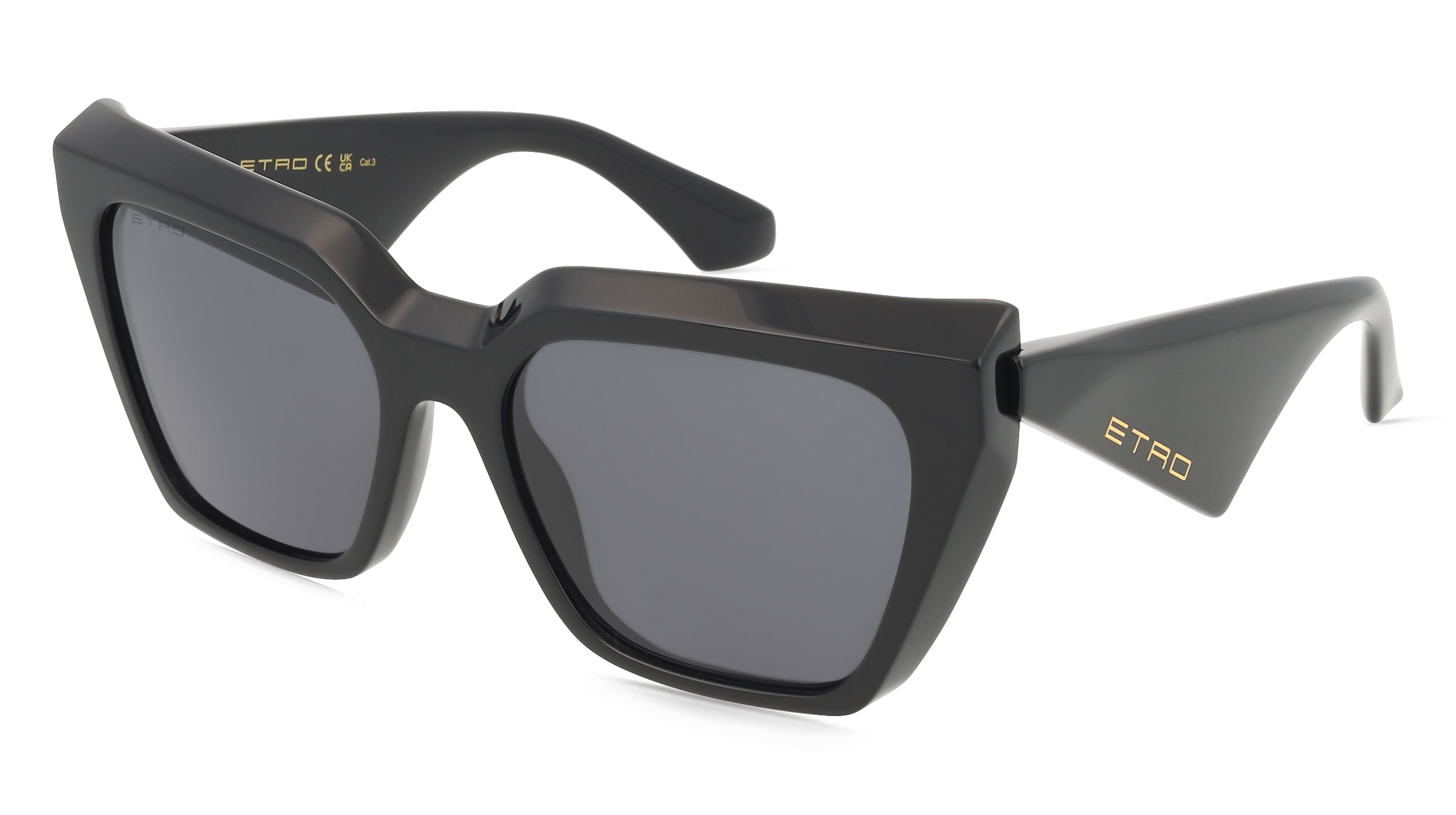 Etro 0096/G/S Damen-Sonnenbrille Vollrand Eckig Acetat-Gestell, Schwarz