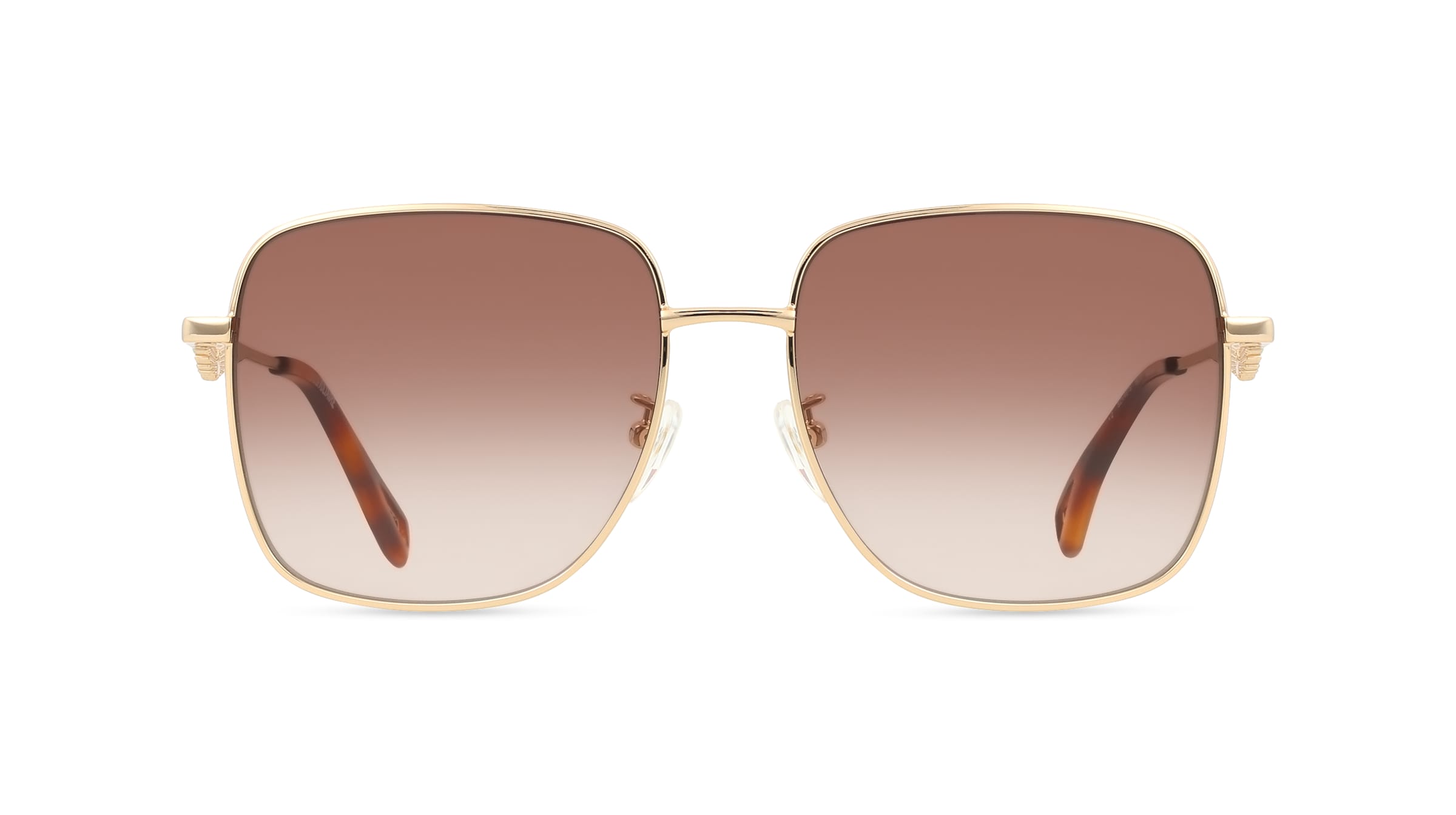 Zadig & Voltaire SZV467S Damen-Sonnenbrille Vollrand Quadratisch Metall-Gestell, gold