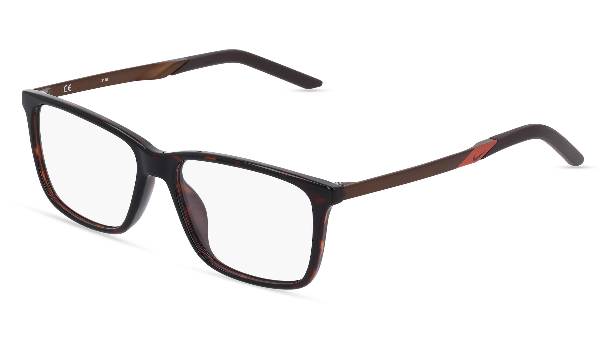 Nike 7258 Unisex-Brille inkl. Gläser Vollrand Quadratisch Kunststoff-Gestell 54/15/145, Havanna