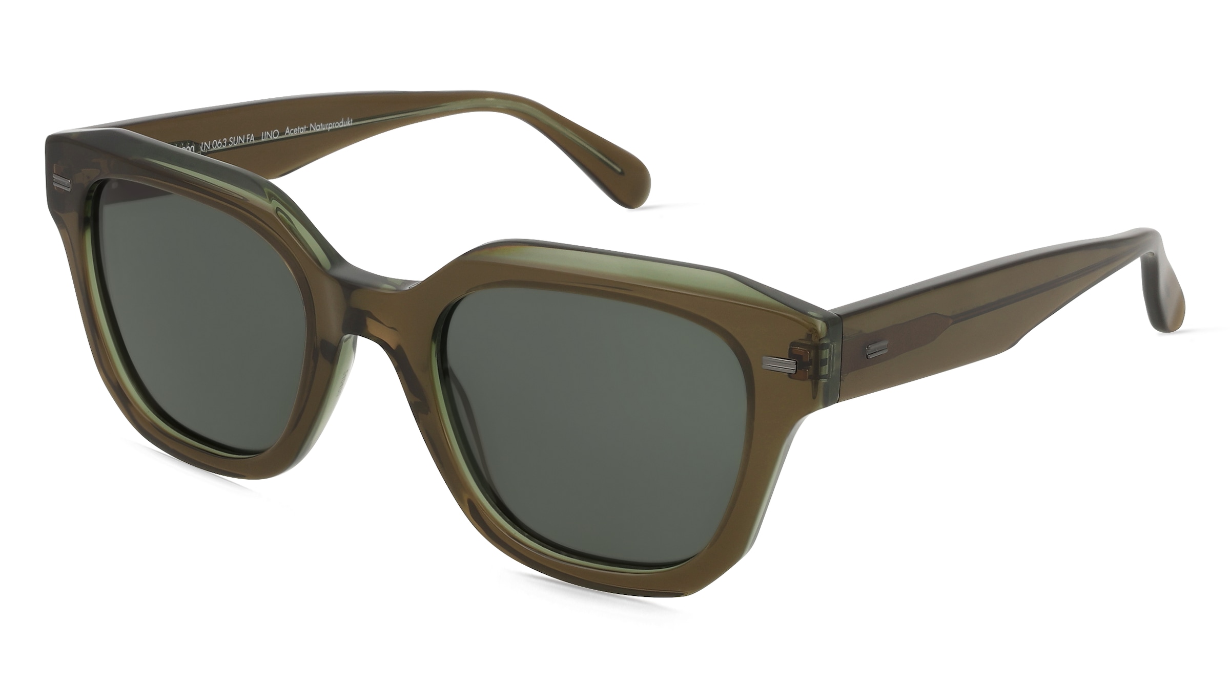 Fielmann LN 063 SUN FA LINO Unisex-Sonnenbrille Vollrand Quadratisch Acetat Extrudiert-Gestell, Grün
