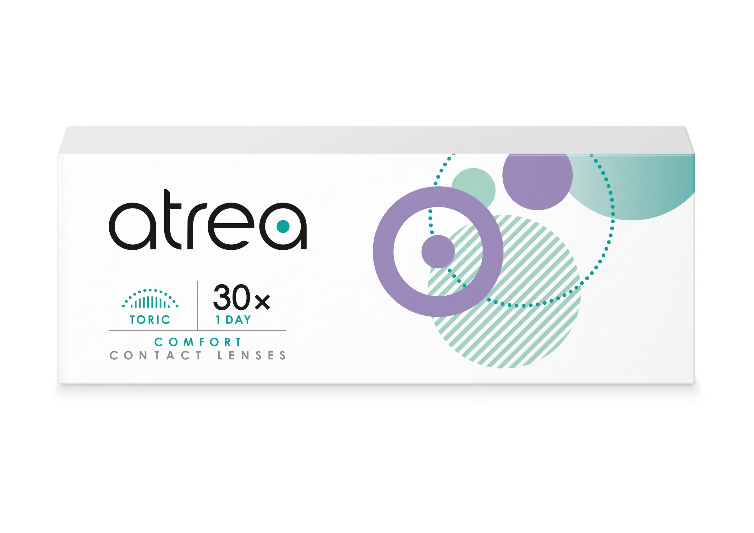 Atrea Comfort 1 Day Toric (30er Packung) Tageslinsen (-1.5 dpt, Zyl. -1.25, Achse 100 & BC 8.6) mit UV-Schutz