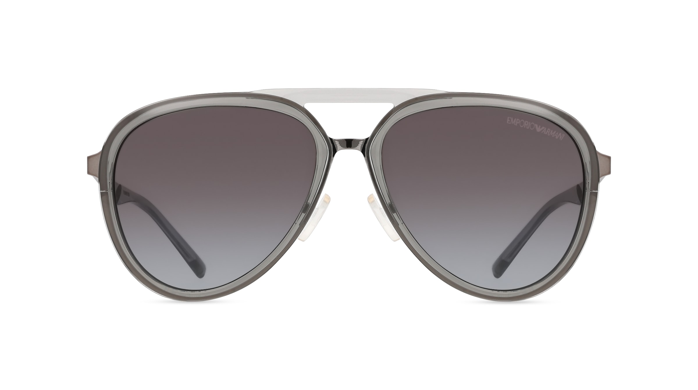 Emporio Armani EA2145 Herren-Sonnenbrille Vollrand Pilot Metall-Gestell, transparent