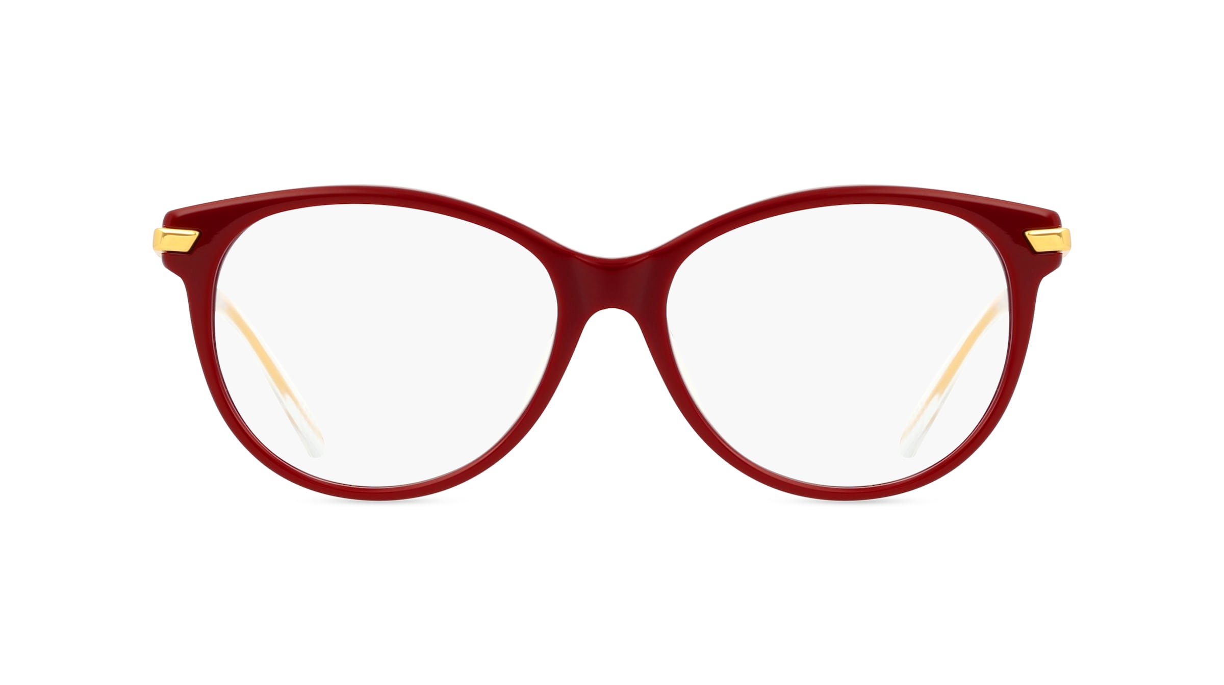 Bottega Veneta BV1039O Unisex-Brille inkl. Gläser Vollrand Cateye Acetat-Gestell 53mm/16mm/145mm, rot