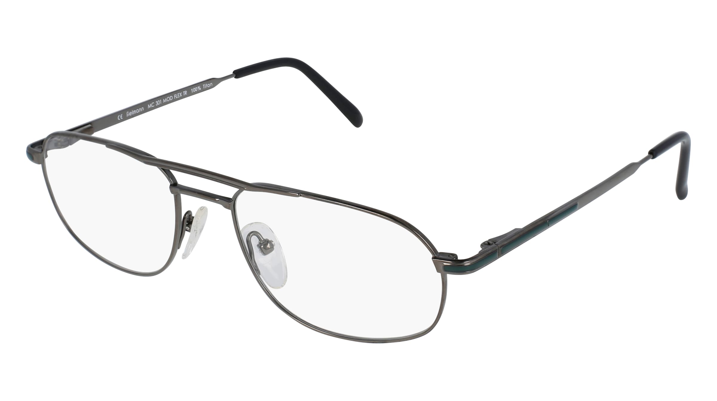 Fielmann MC 301 MOD FLEX TR Herren-Brille inkl. Gläser Vollrand Quadratisch Titan-Gestell 54/18/135, Grau