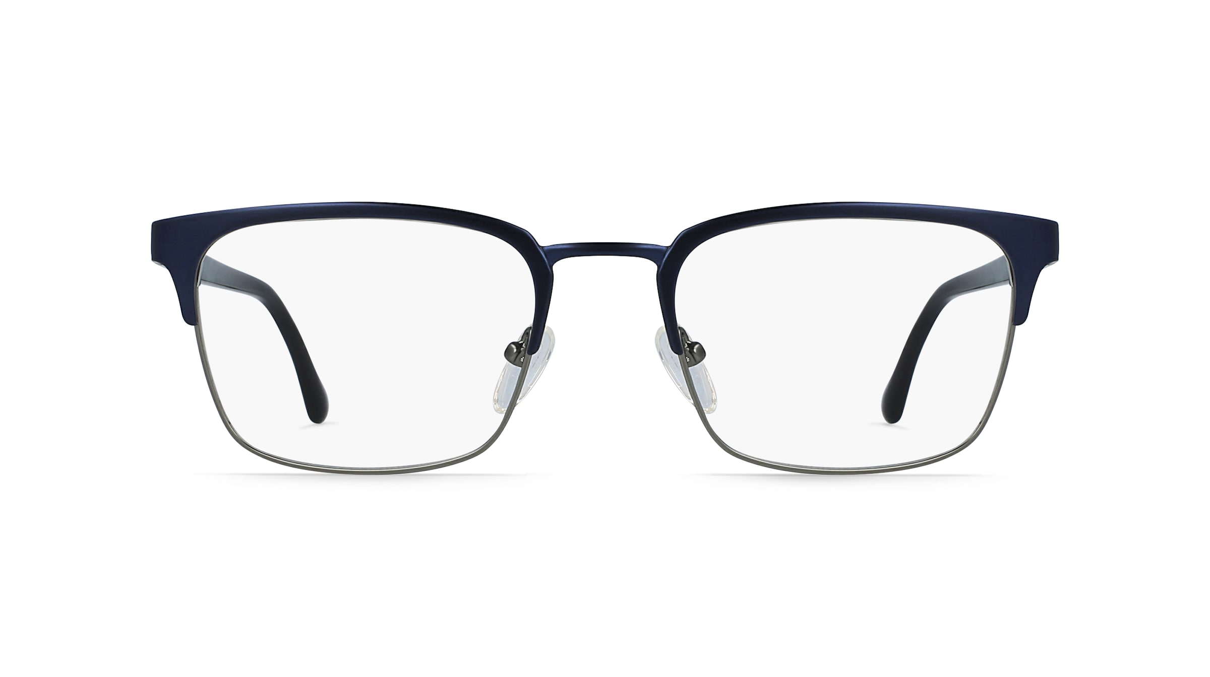 Fielmann MC 538 FLEX CL Herren-Brille inkl. Gläser Vollrand Eckig Edelstahl-Gestell 53mm/19mm/140mm, blau