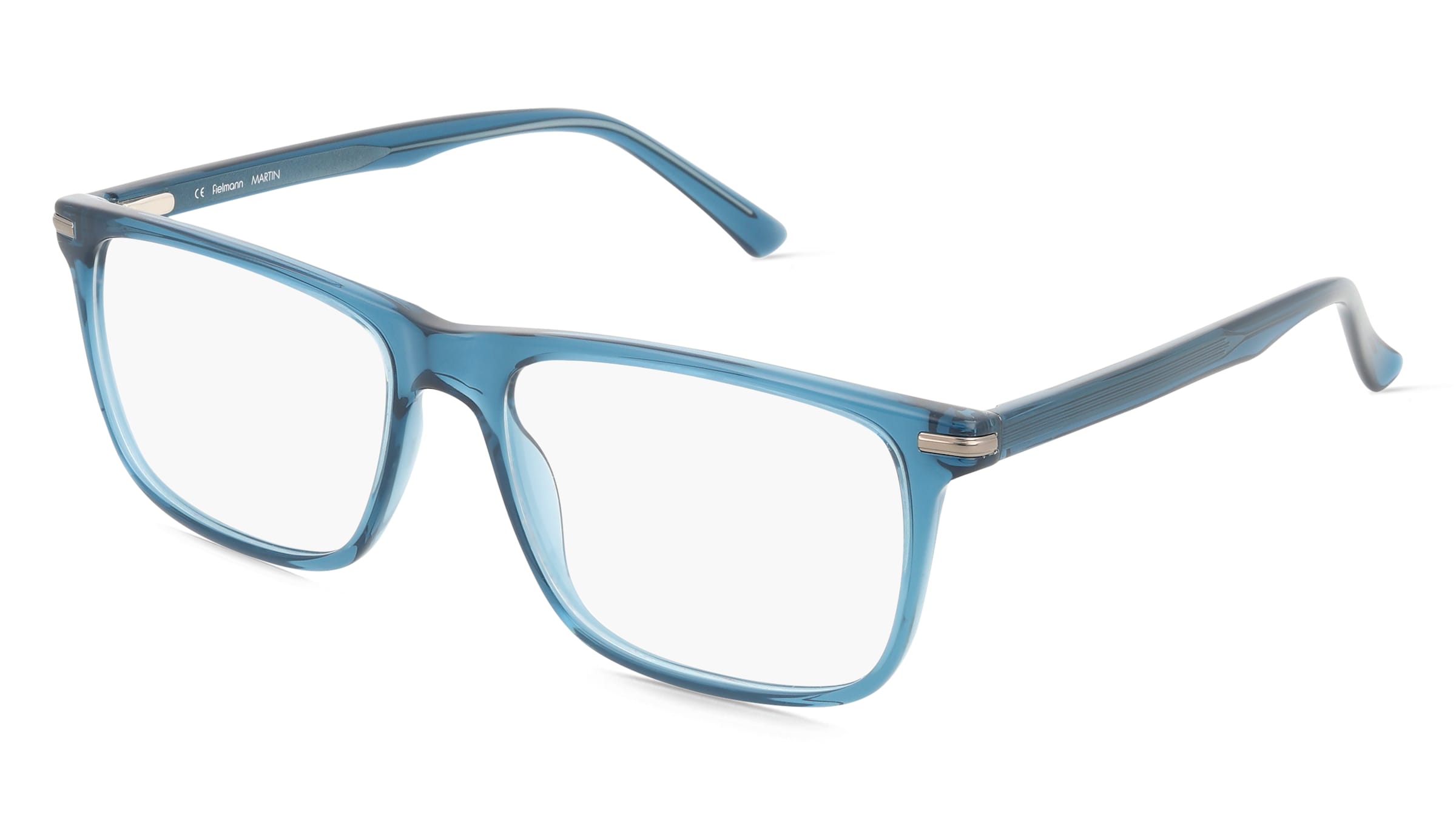 Fielmann BD 579 FLEX CL MARTIN Herren-Brille inkl. Gläser Vollrand Eckig Acetat-Gestell 57mm/17mm/150mm, blau