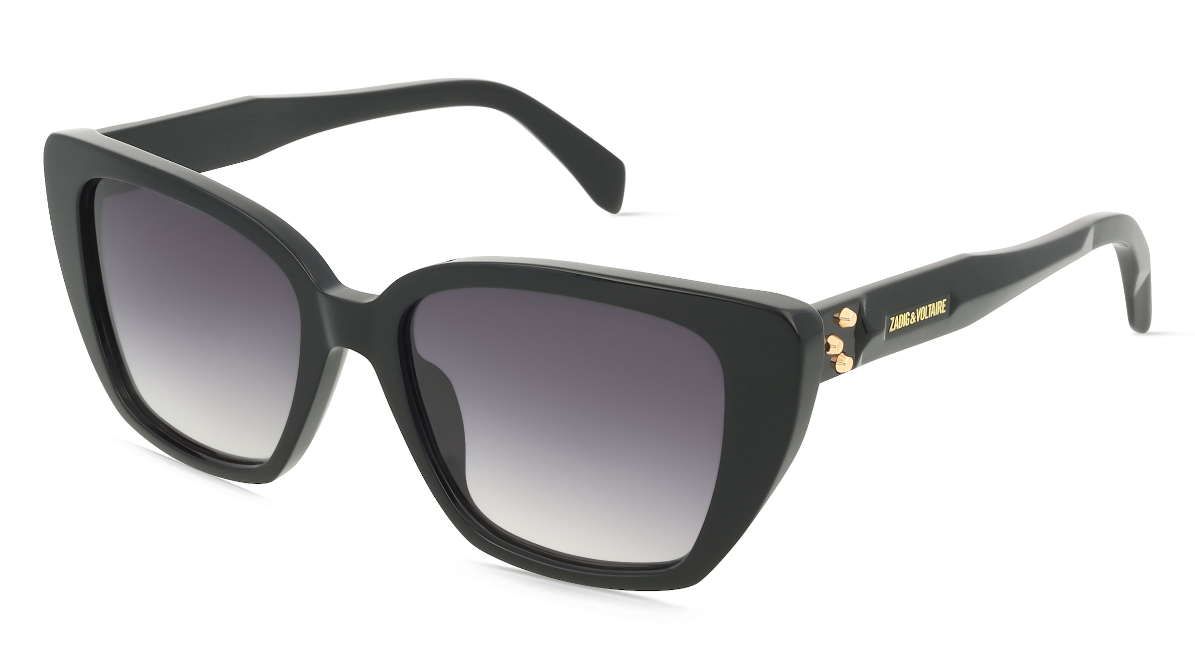 Zadig &amp; Voltaire SZV472 Damen-Sonnenbrille Vollrand Geometrisch Kunststoff-Gestell, Schwarz