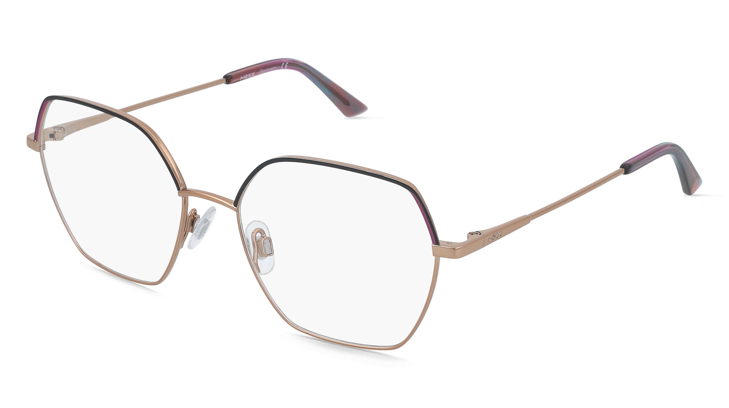 Mexx Eyes 2817 Damen-Brille inkl. Gläser Vollrand Geometrisch Metall-Gestell 54/17/140, Schwarz