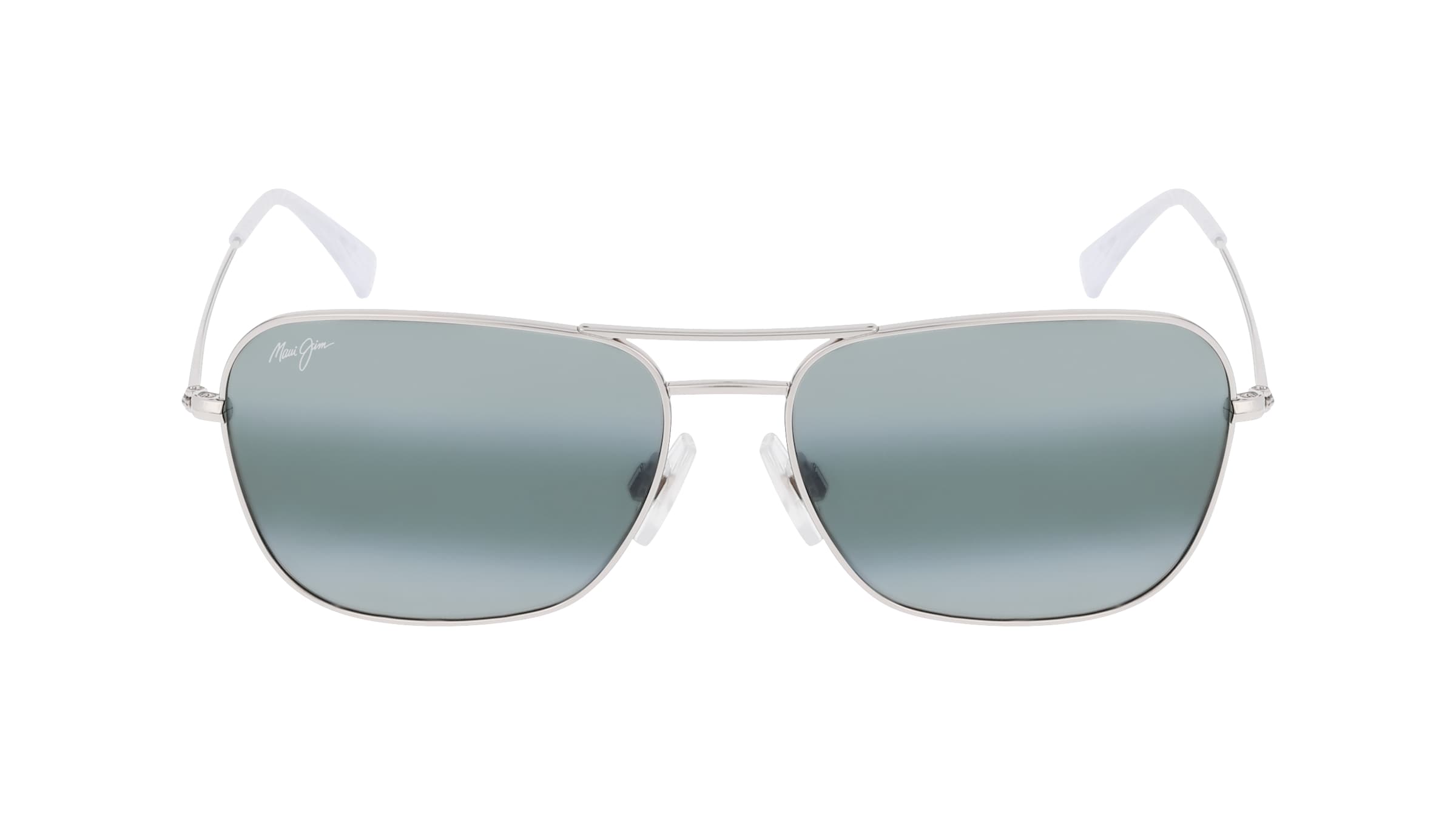 Maui Jim MJ0675S Herren-Sonnenbrille Vollrand Eckig Metall-Gestell, silber