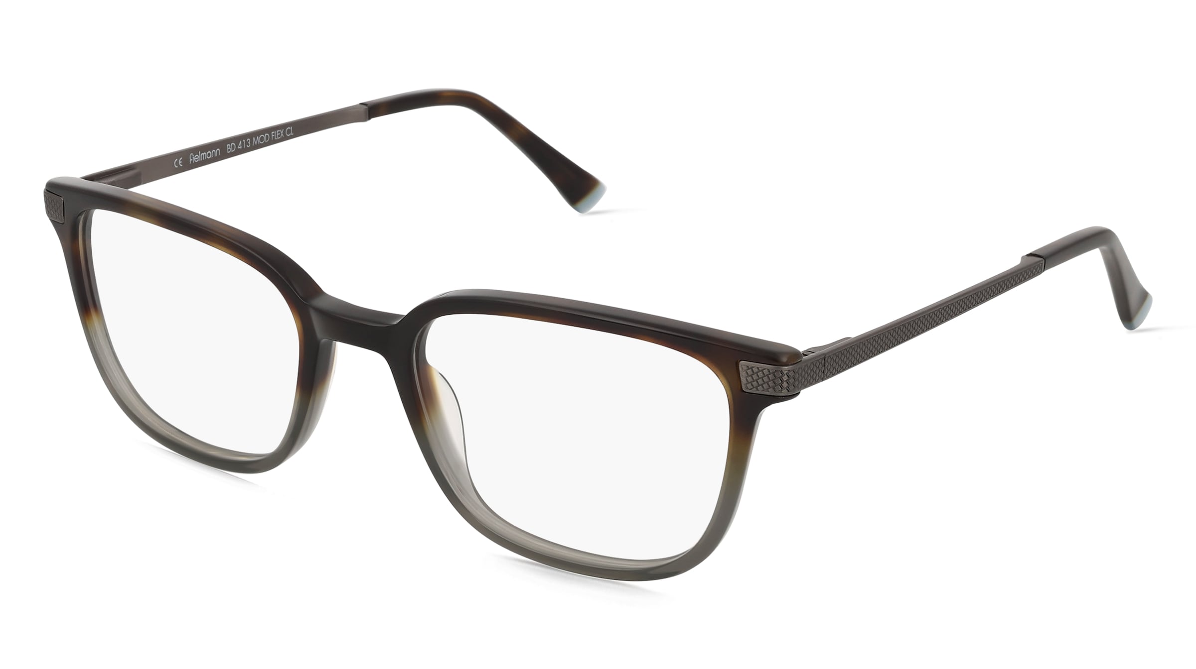 Fielmann BD 413 FLEX CL Herren-Brille inkl. Gläser Vollrand Quadratisch Acetat-Gestell 52/20/135, Grau