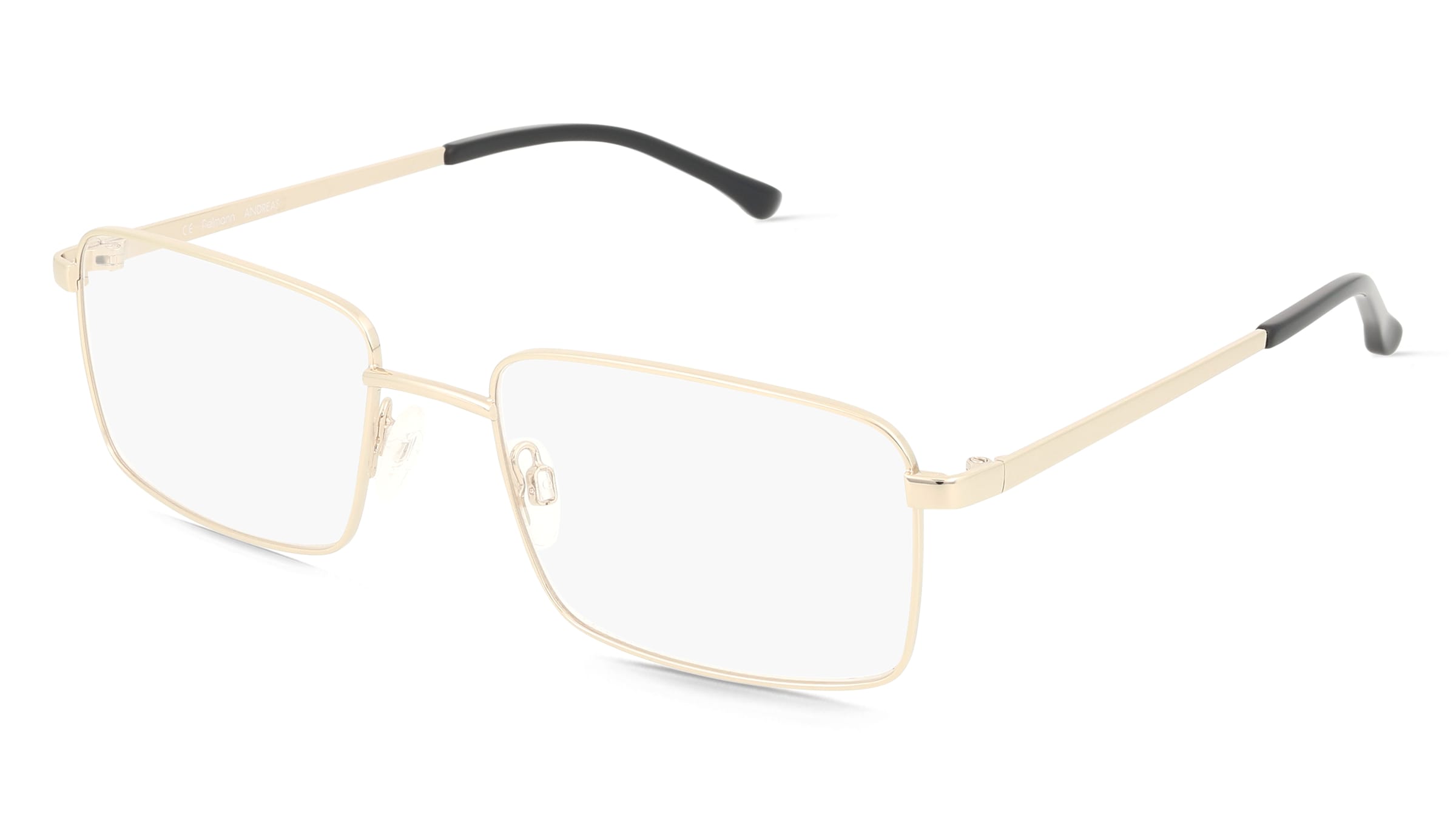 Fielmann MO 002 CL ANDREAS Herren-Brille inkl. Gläser Vollrand Quadratisch Edelstahl-Gestell 57/20/145, Gold