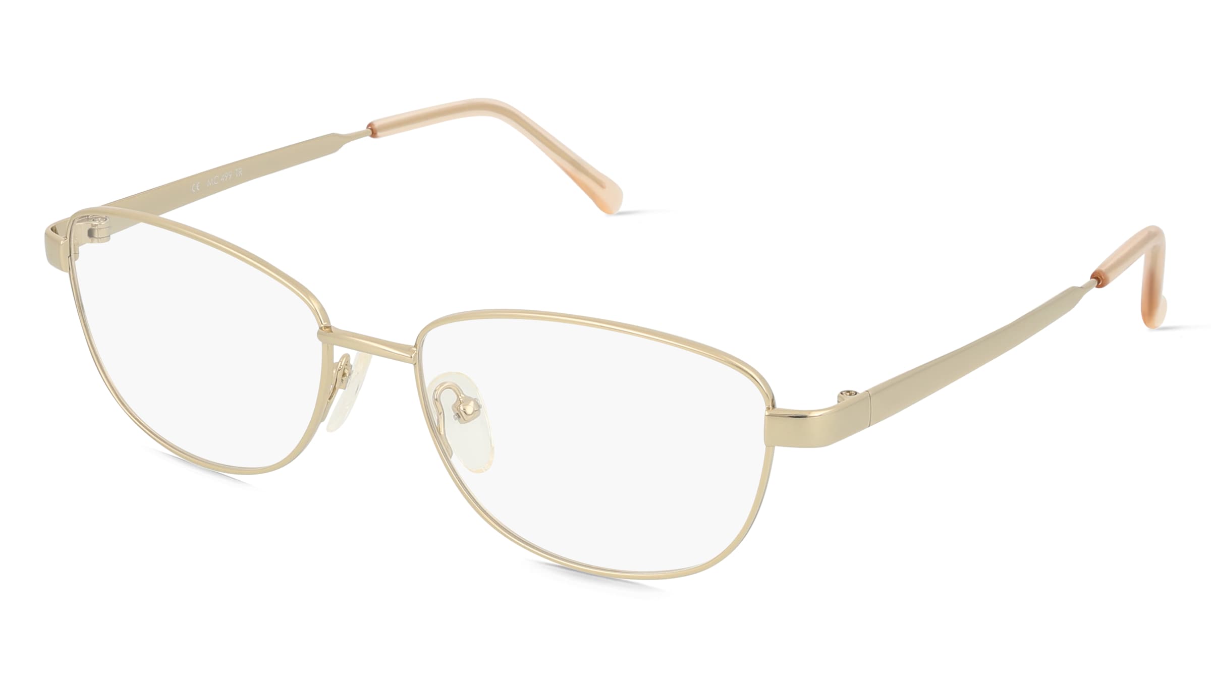 Fielmann MC 499 TR Damen-Brille inkl. Gläser Vollrand Quadratisch Edelstahl-Gestell 52/16/135, Gold