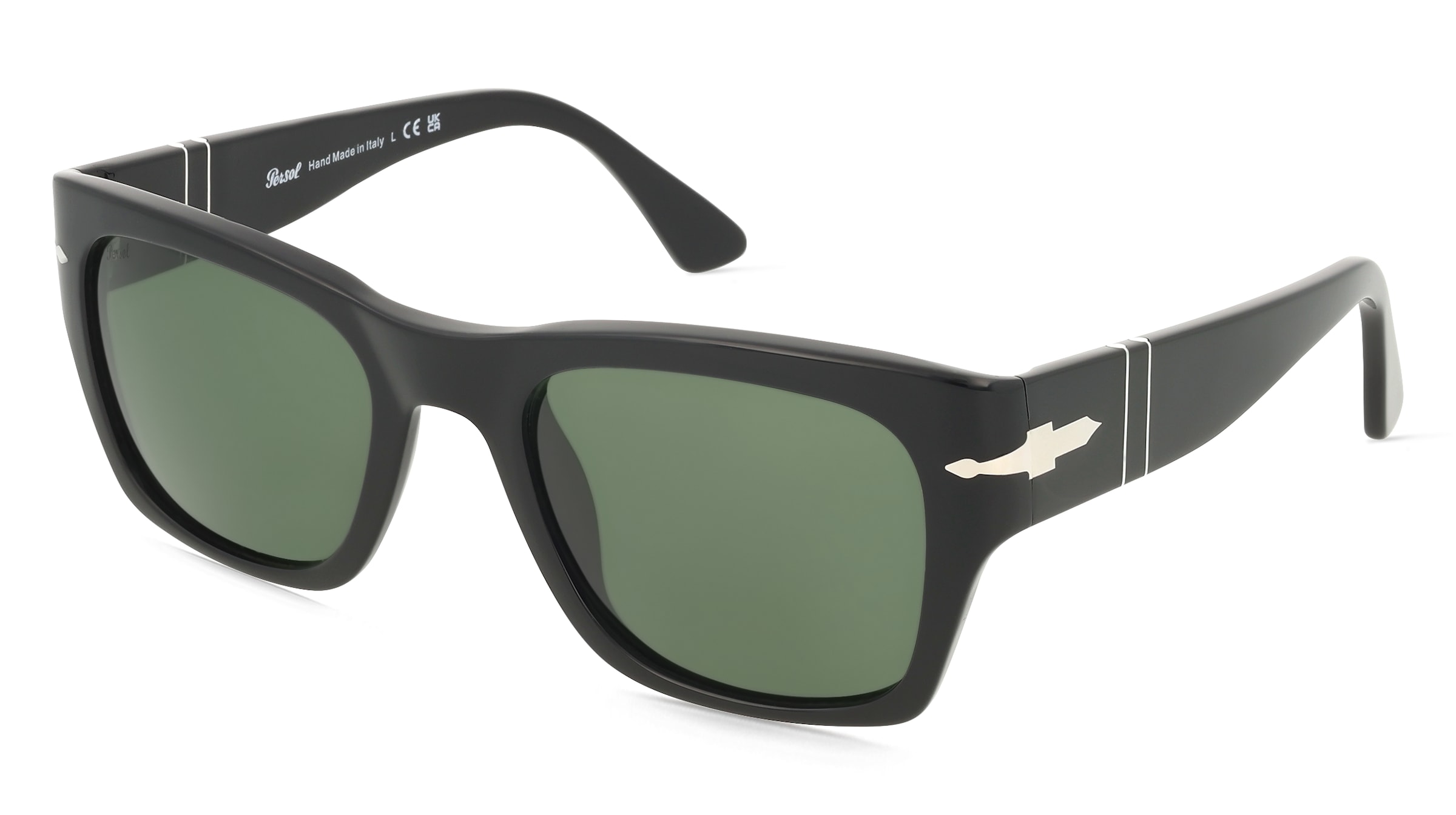 Persol 0PO3384S Unisex-Sonnenbrille Vollrand Quadratisch Acetat-Gestell, Schwarz
