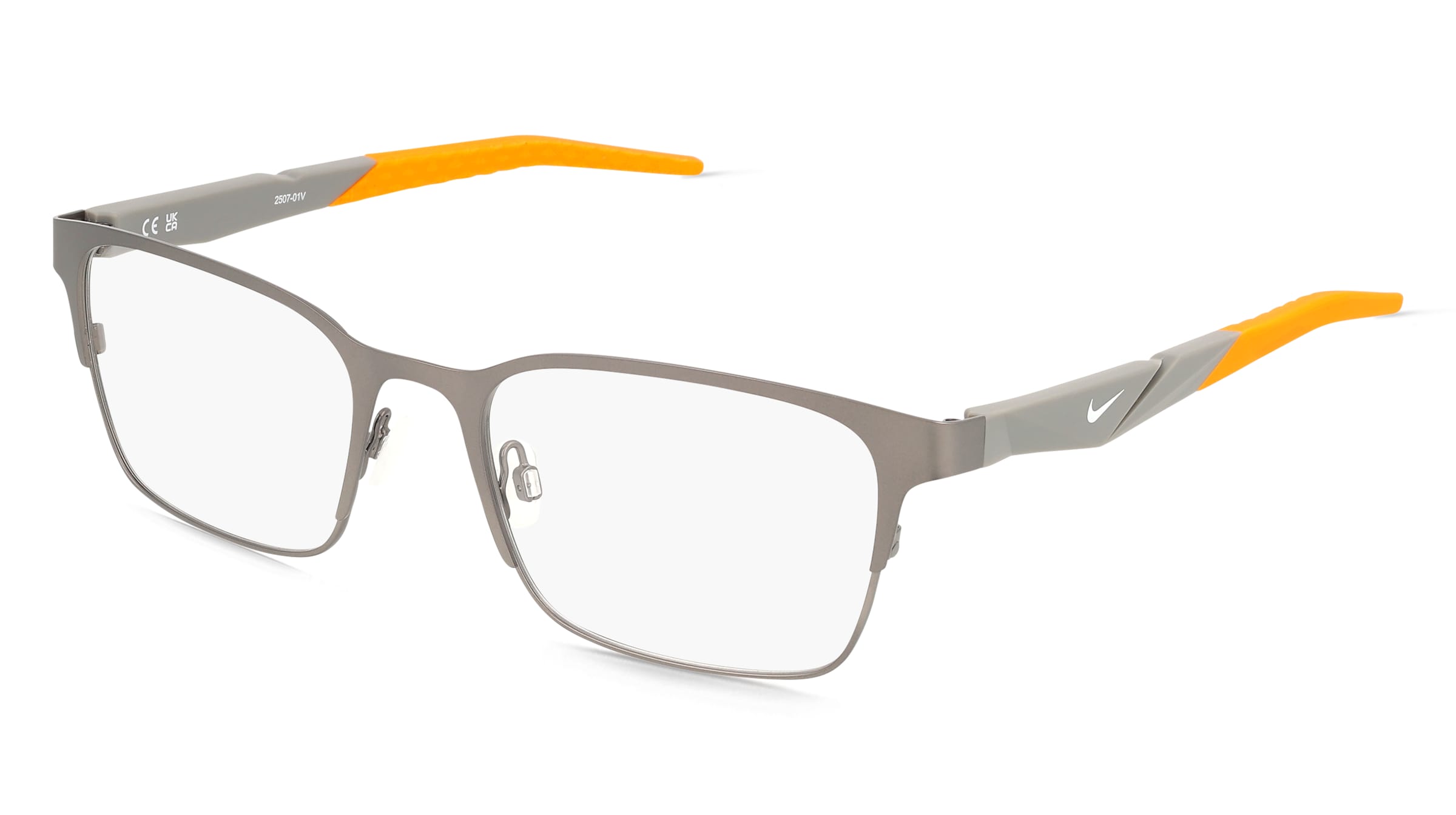 Nike NK8185 Herren-Brille inkl. Gläser Vollrand Eckig Metall-Gestell 56/20/145, Grau