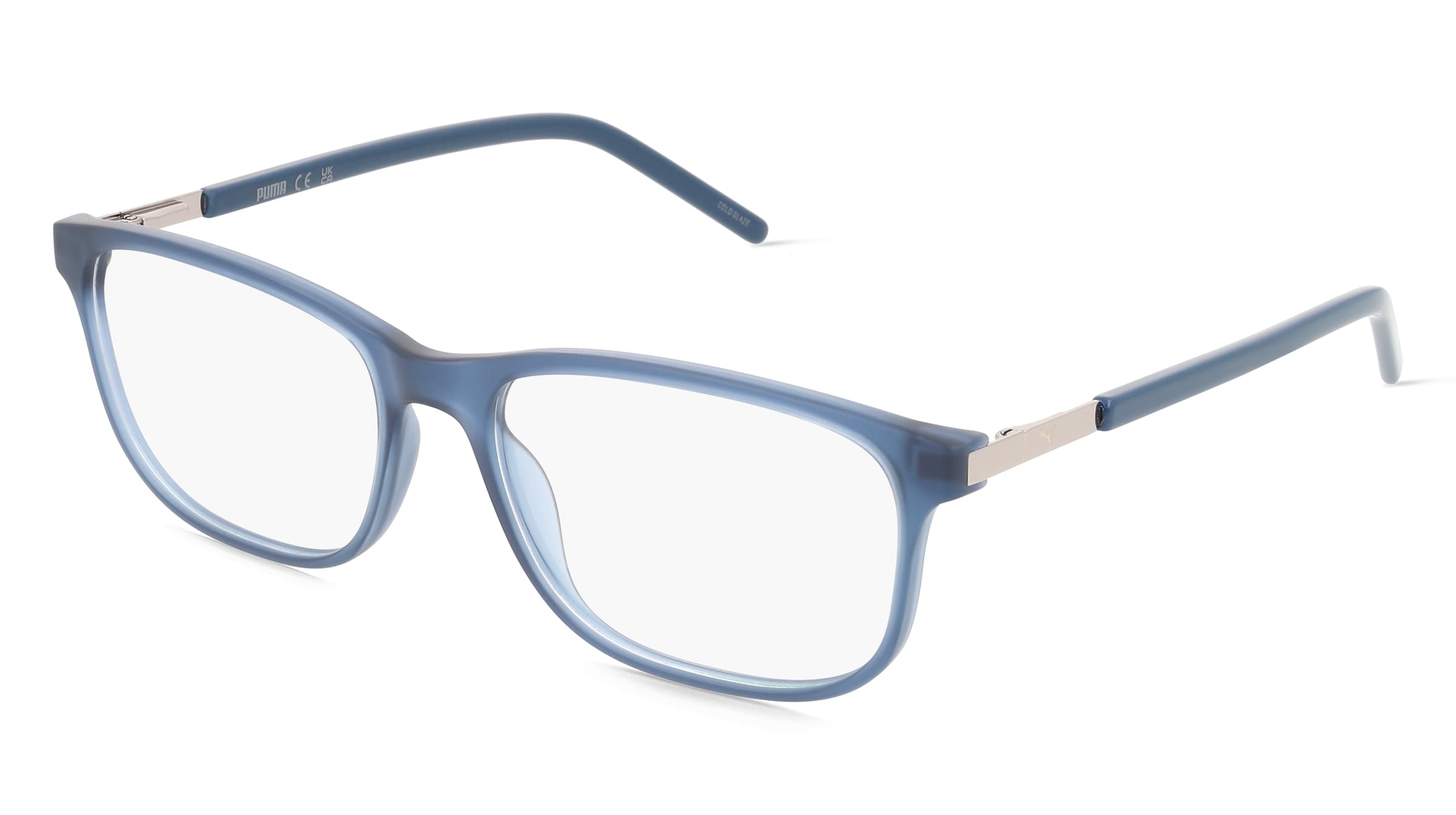 Puma PU0489O Herren-Brille inkl. Gläser Vollrand Eckig Kunststoff-Gestell 57/17/145, Blau