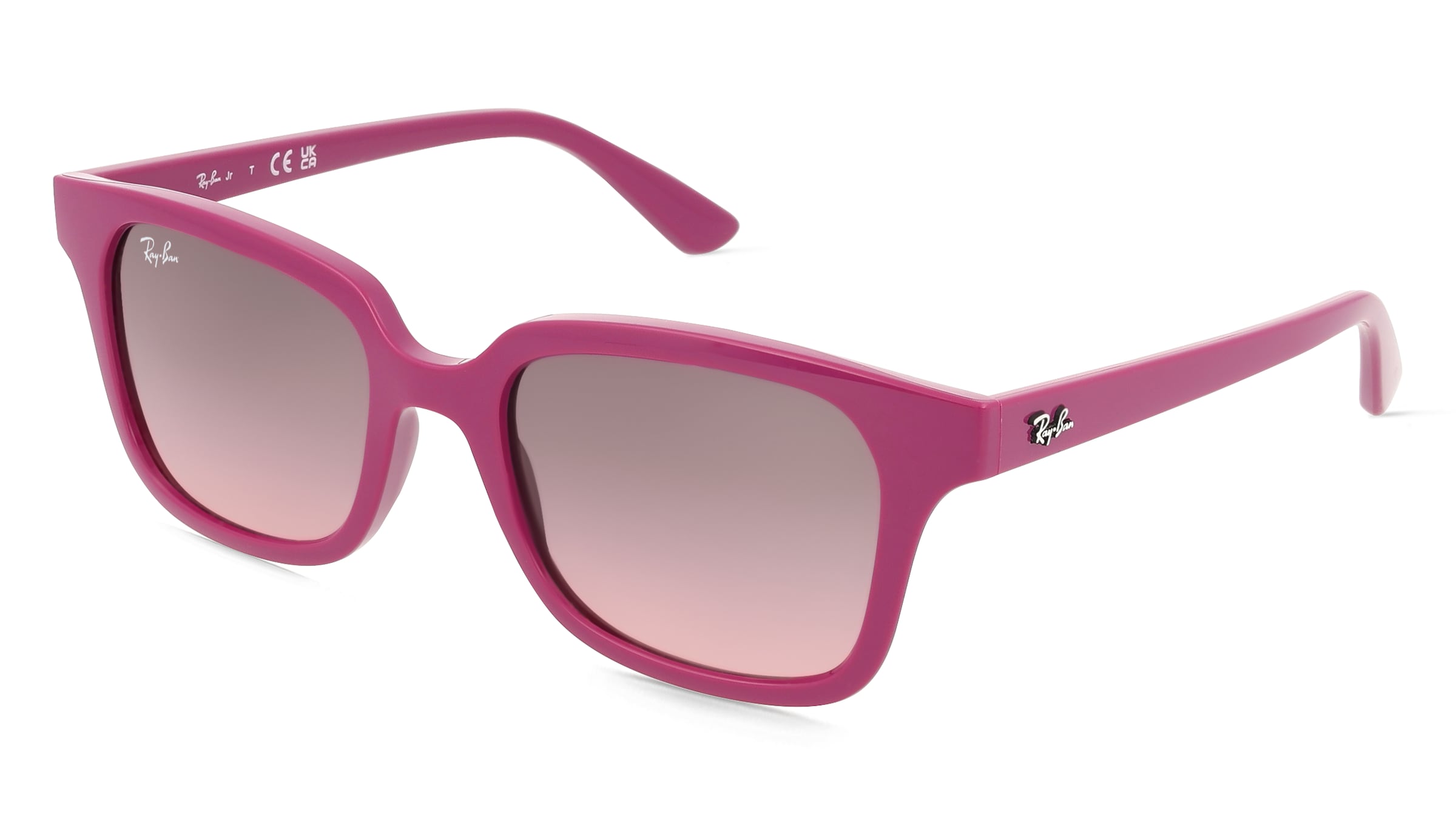 Ray-Ban Junior RJ9071S Kinder-Sonnenbrille Vollrand Quadratisch Kunststoff-Gestell, Rot